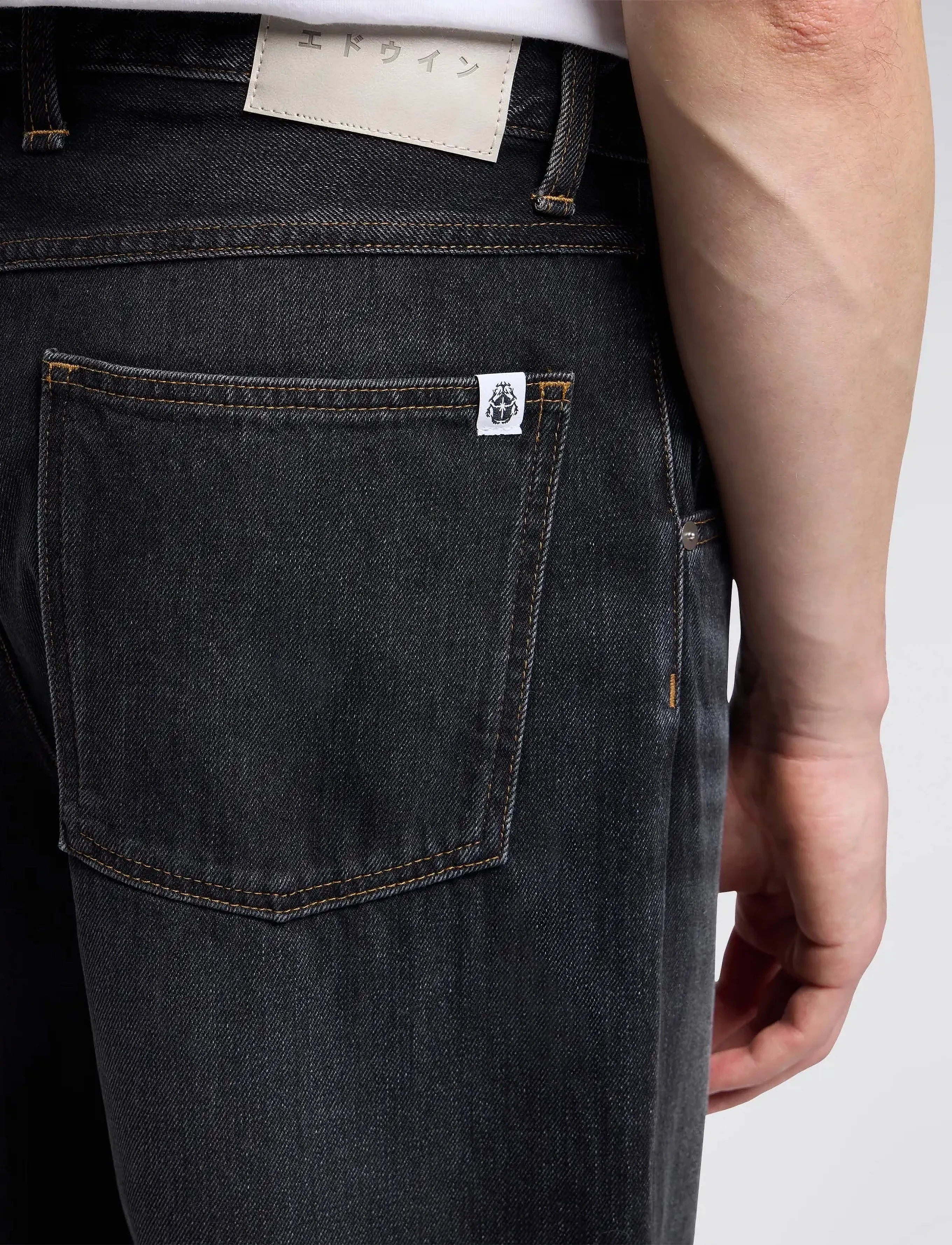 Edwin - TYRELL PANT - loose jeans - black - mezes wash - 5
