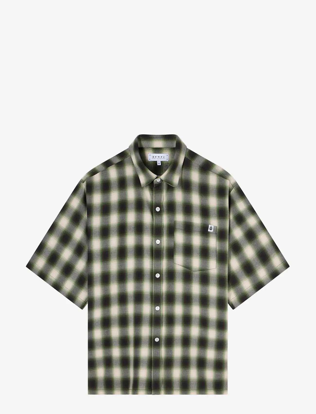 Edwin - Millbury Shirt Ss - Green / Black - kurzarmhemden - green / black - 0