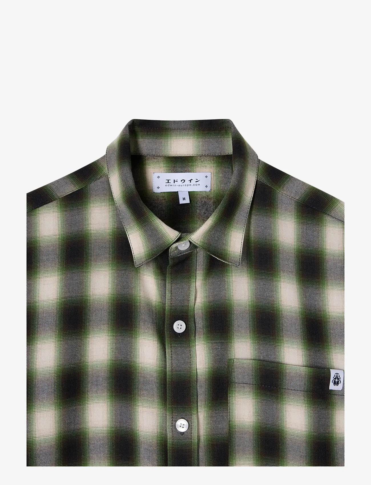 Edwin - Millbury Shirt Ss - Green / Black - kurzarmhemden - green / black - 2