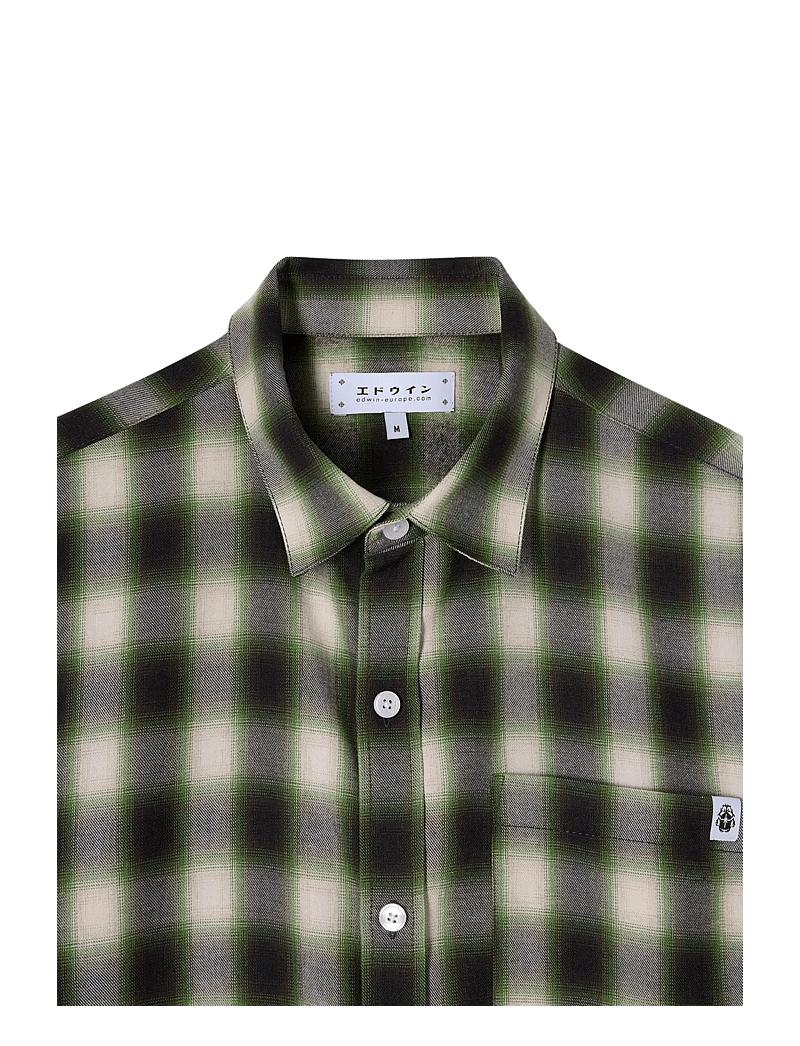 Edwin - Millbury Shirt Ss - Green / Black - kurzarmhemden - green / black - 2