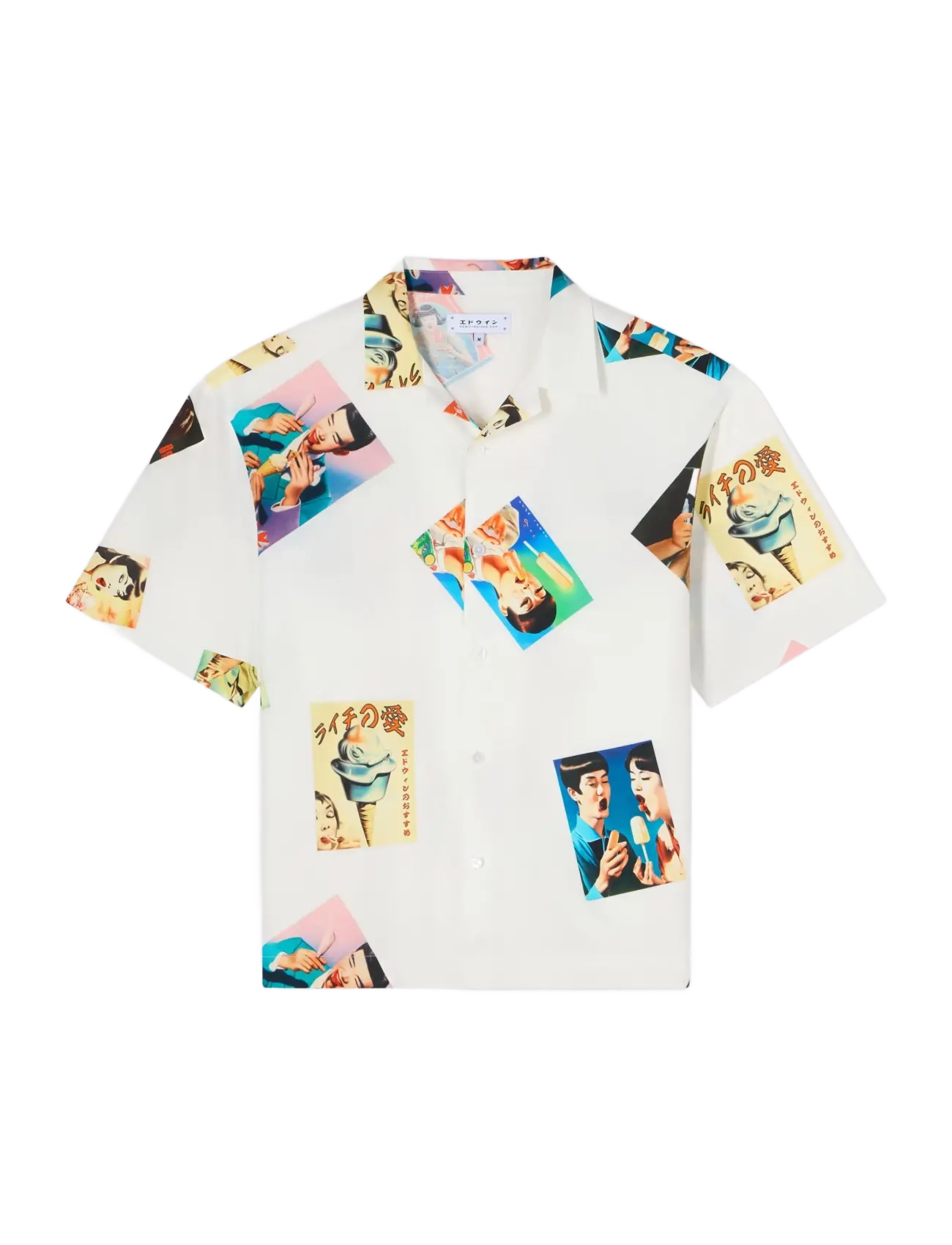 Edwin Aisukurimu Shirt Ss - Multicolor - Skjorter - MULTICOLOR / cream