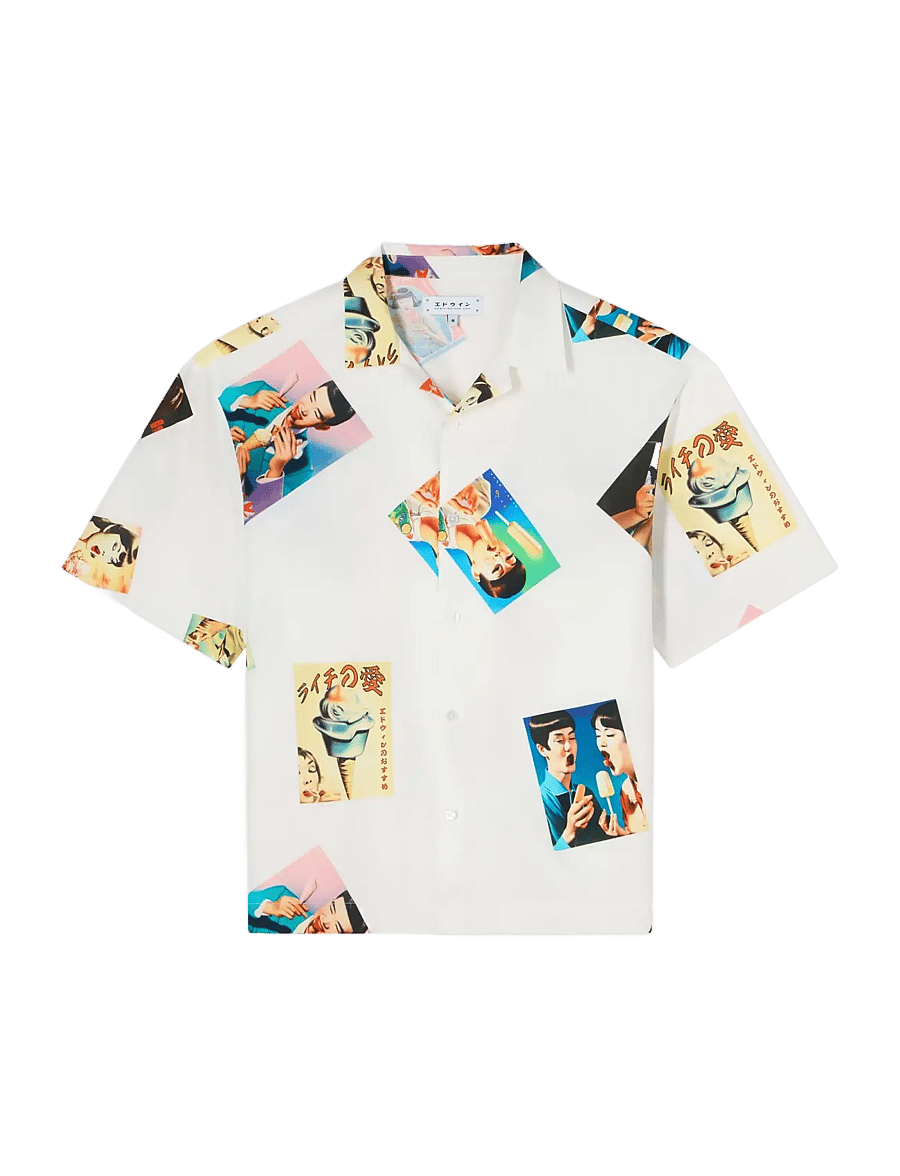 Edwin - Aisukurimu Shirt Ss - Multicolor - kortärmade skjortor - multicolor - 0