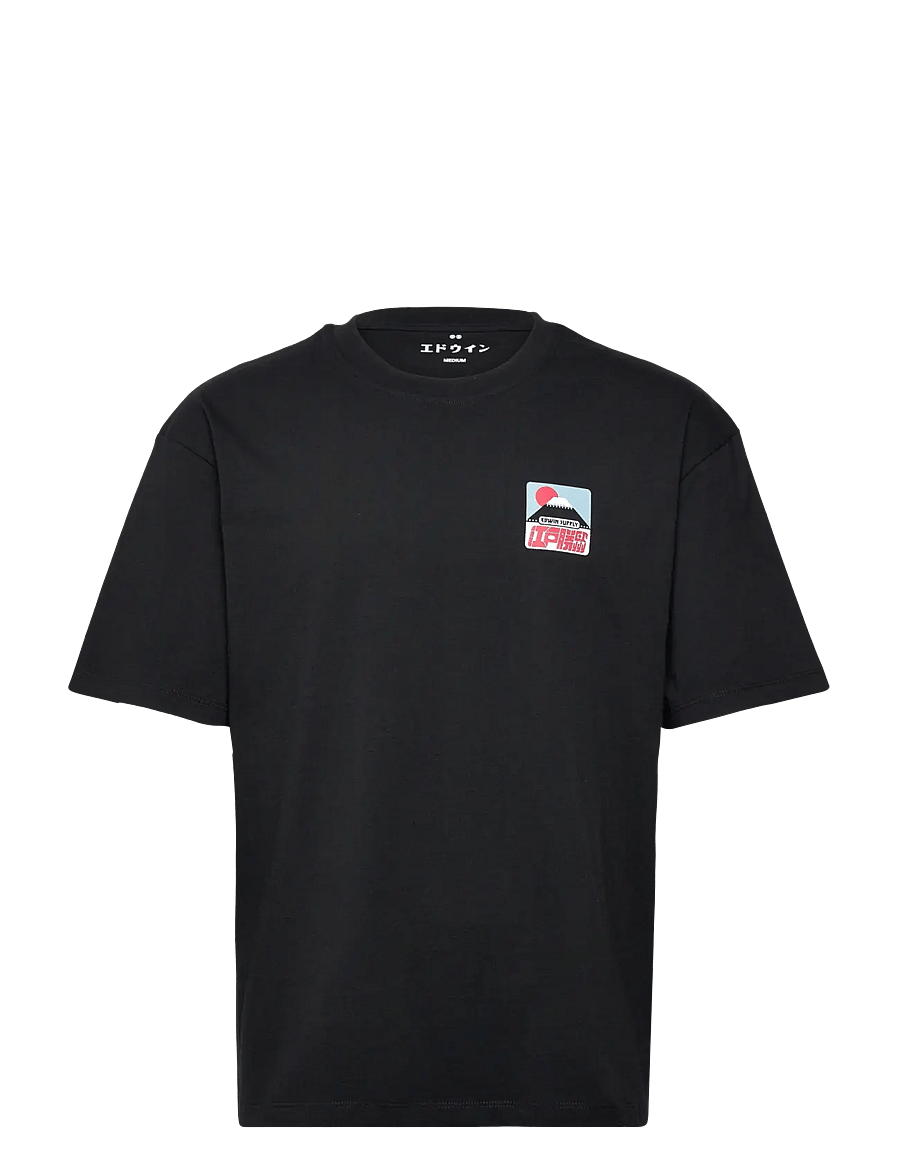 Edwin - Sunset On Fuji San T-Shirt - Black - kurzärmelige t-shirts - black - 1
