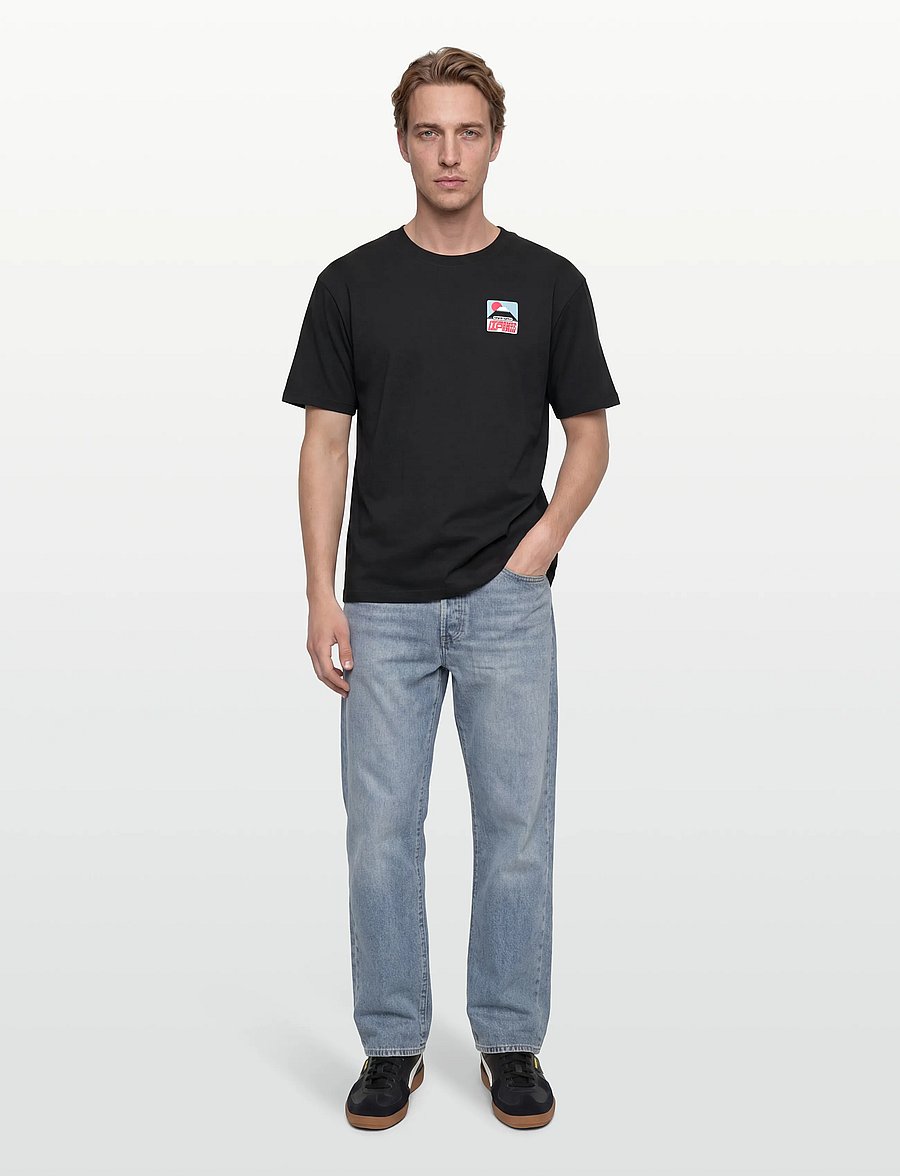 Edwin - Sunset On Fuji San T-Shirt - Black - kurzärmelige t-shirts - black - 0