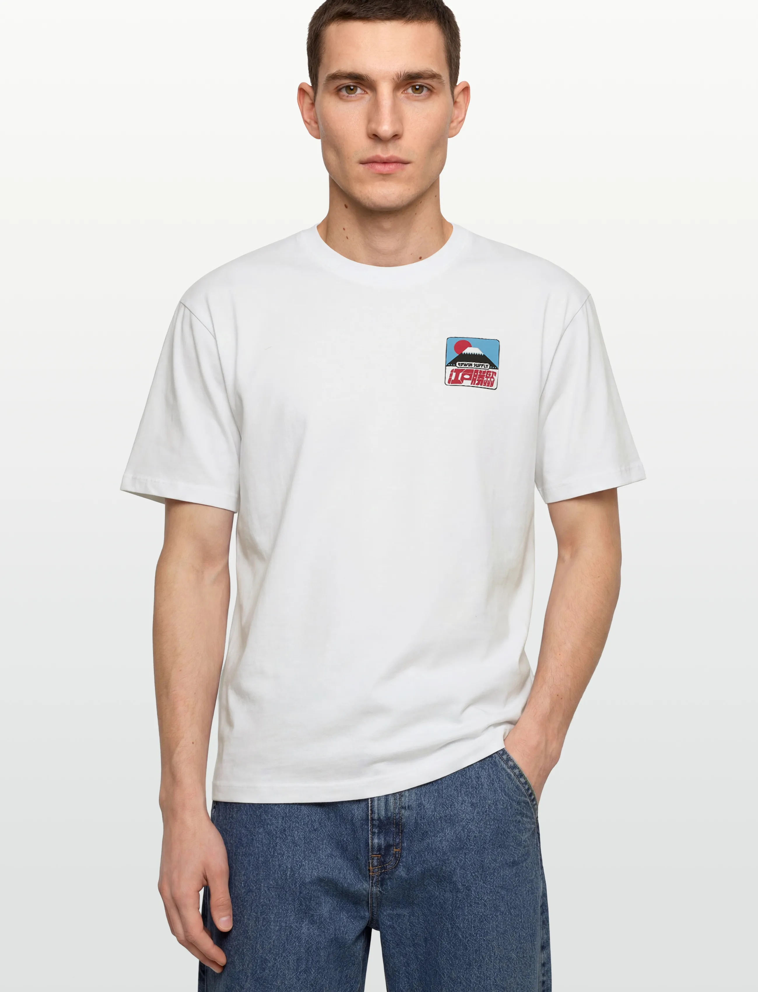 Edwin - Sunset On Fuji San T-Shirt - White - kortærmede t-shirts - white - 4