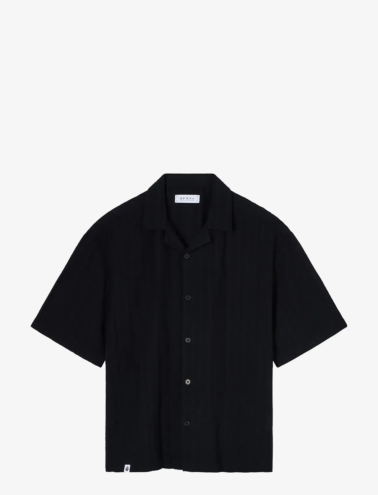 Edwin - Saga Shirt Ss - Black - kurzarmhemden - black - 0
