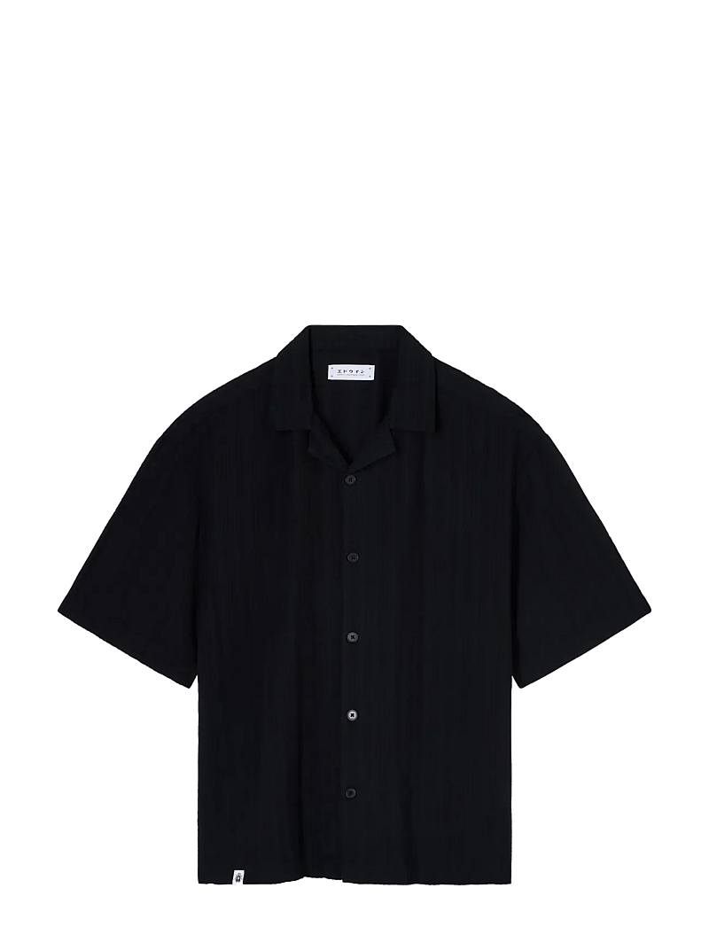 Edwin - Saga Shirt Ss - Black - kurzarmhemden - black - 0