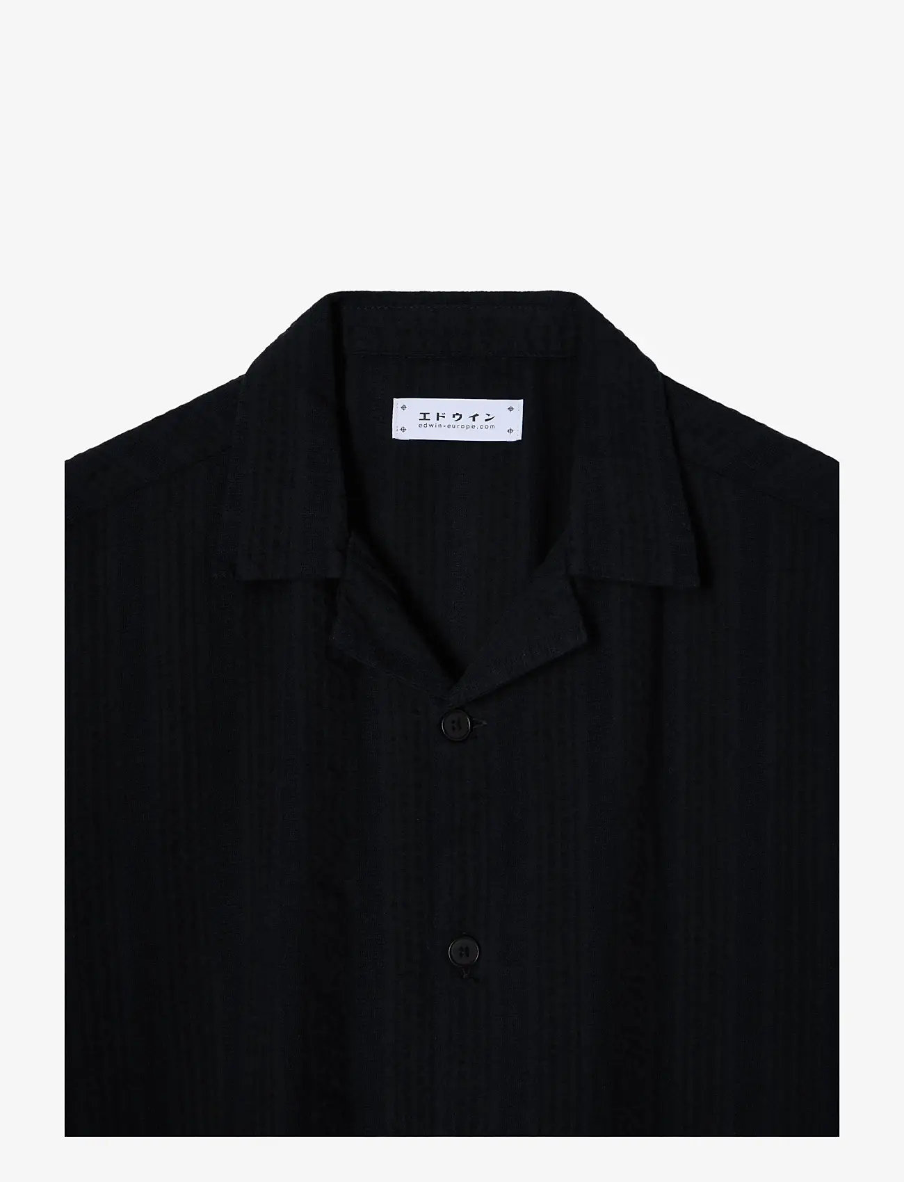 Edwin - Saga Shirt Ss - Black - kurzarmhemden - black - 2