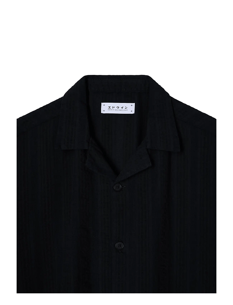 Edwin - Saga Shirt Ss - Black - kurzarmhemden - black - 2