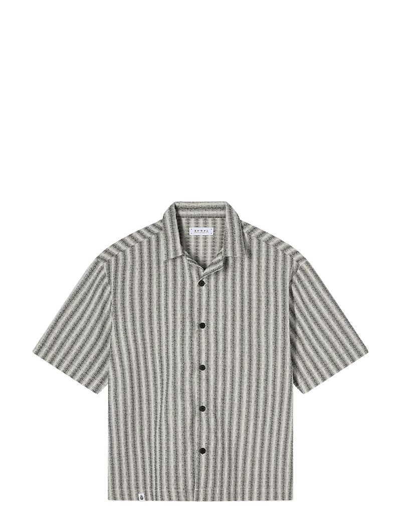Edwin - Saga Shirt Ss - Black / White - kurzarmhemden - black / white - 0
