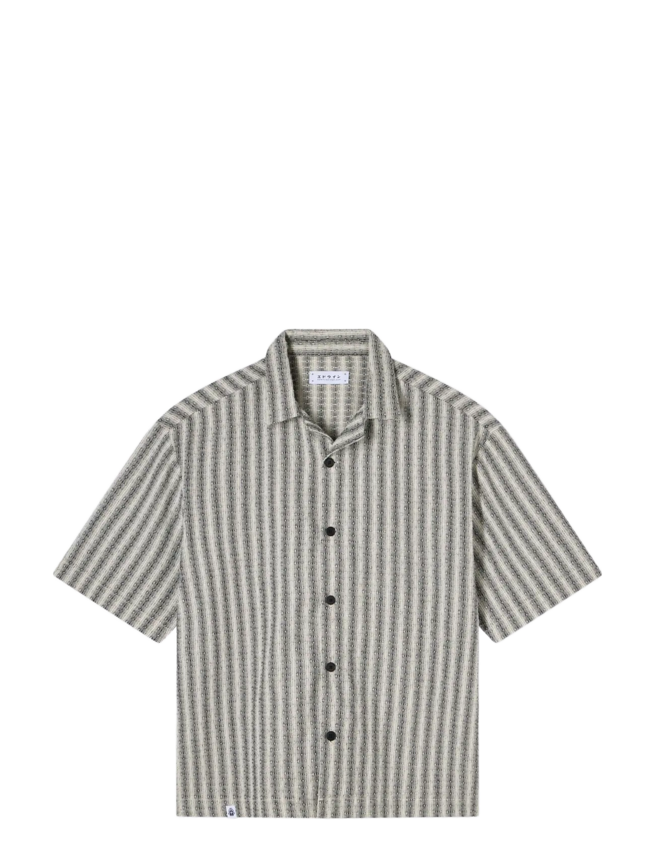 Edwin Saga Shirt Ss - Black / White - Skjorter - BLACK / WHITE / multi