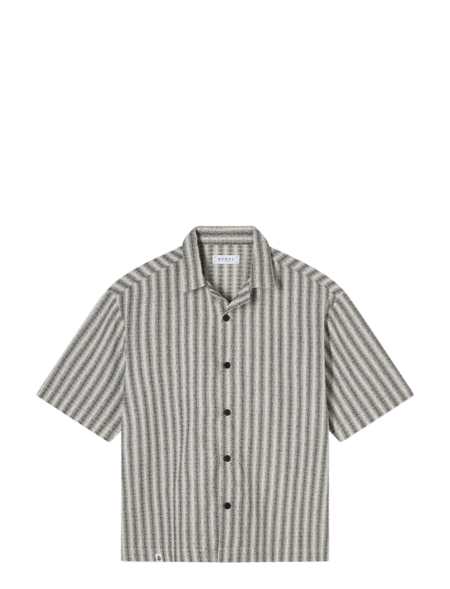 Edwin - Saga Shirt Ss - Black / White - kurzarmhemden - black / white - 0