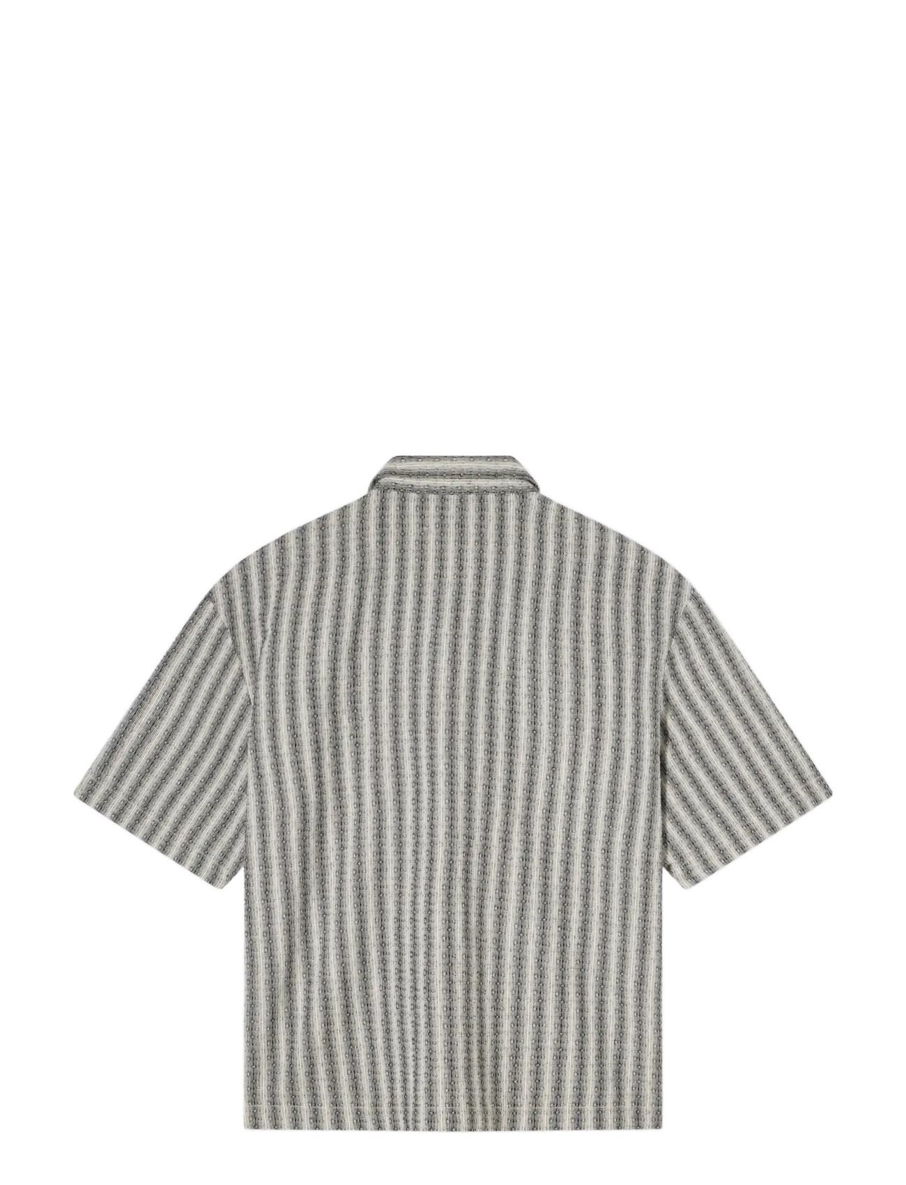 Edwin - Saga Shirt Ss - Black / White - kortärmade skjortor - black / white - 1