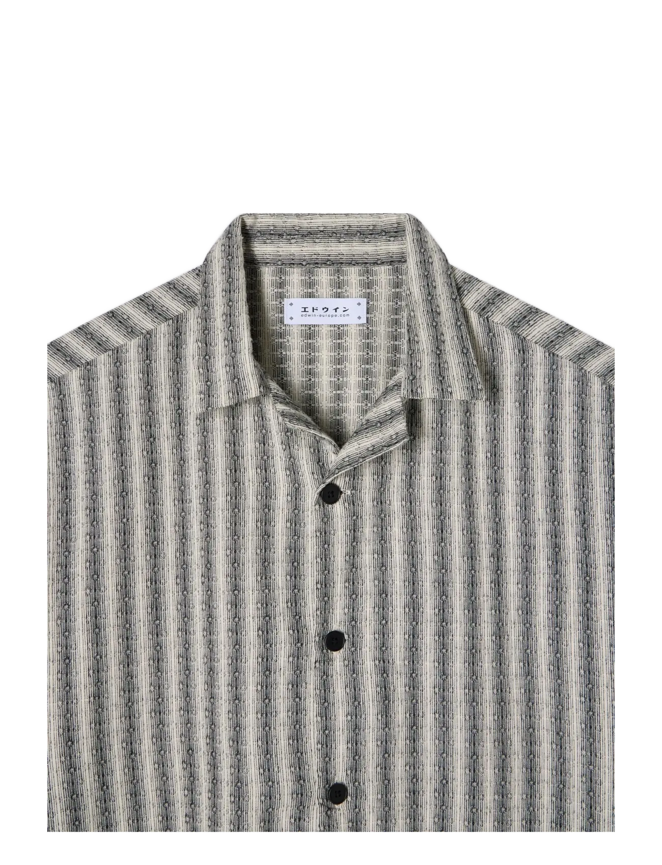 Edwin - Saga Shirt Ss - Black / White - kortärmade skjortor - black / white - 2