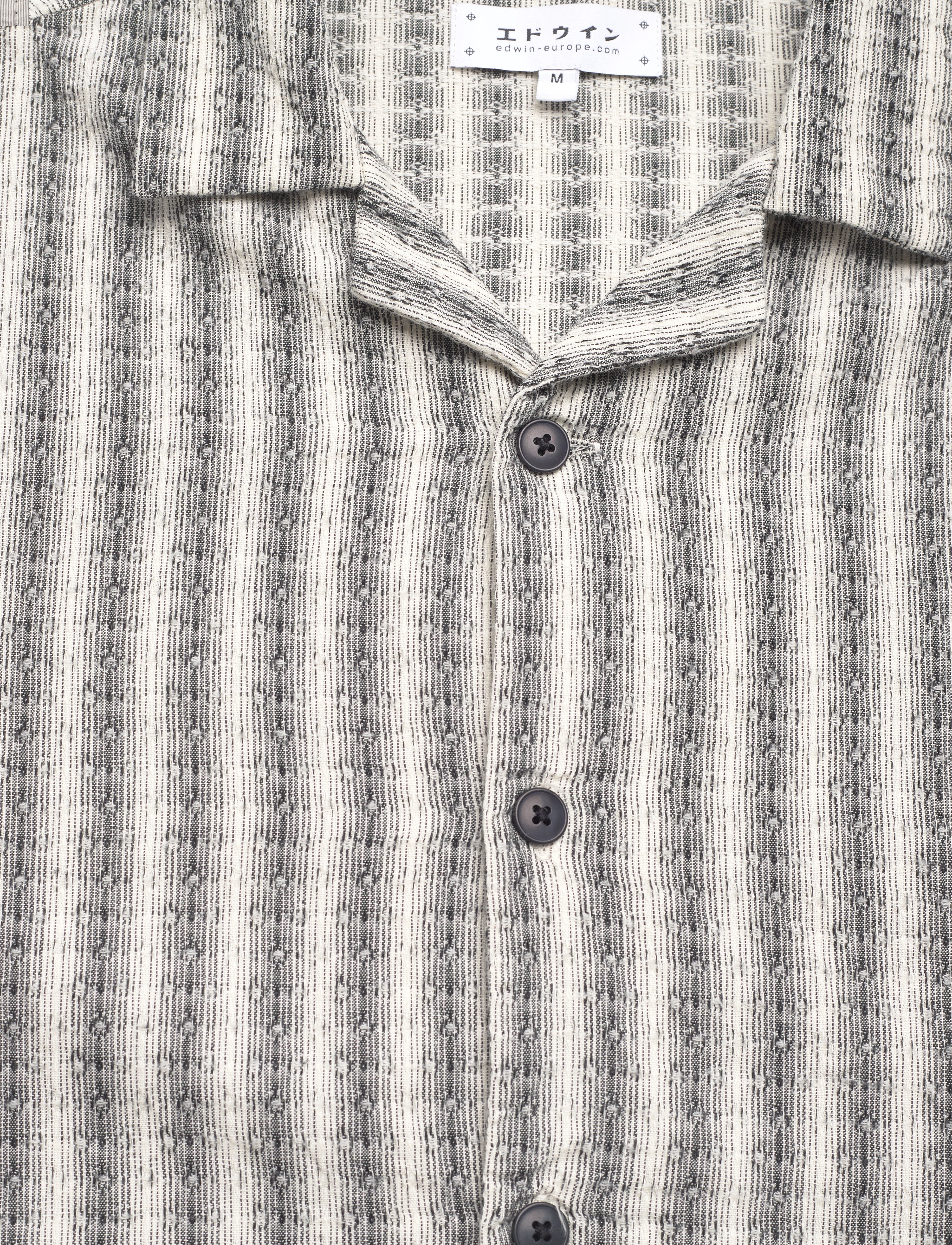 Edwin - Saga Shirt Ss - Black / White - kortärmade skjortor - black / white - 3