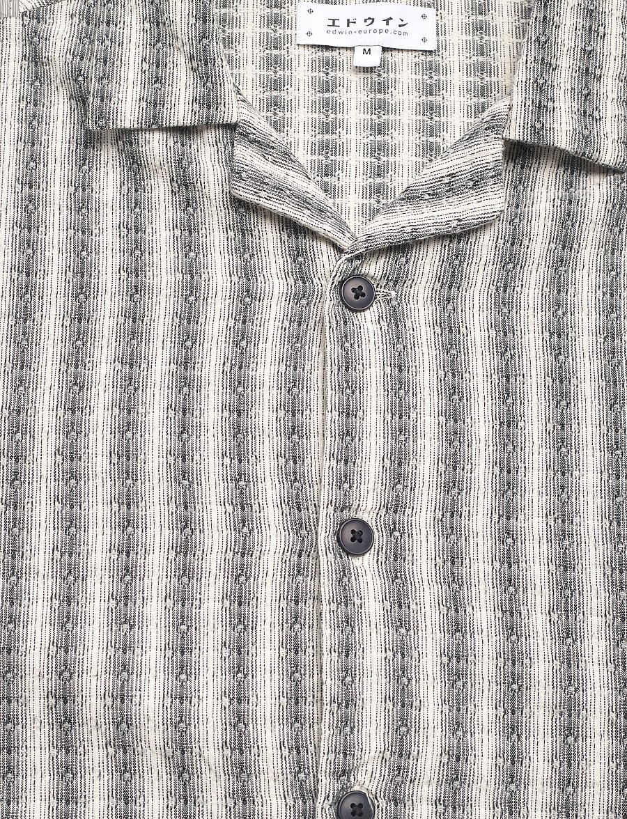 Edwin - Saga Shirt Ss - Black / White - kurzarmhemden - black / white - 3