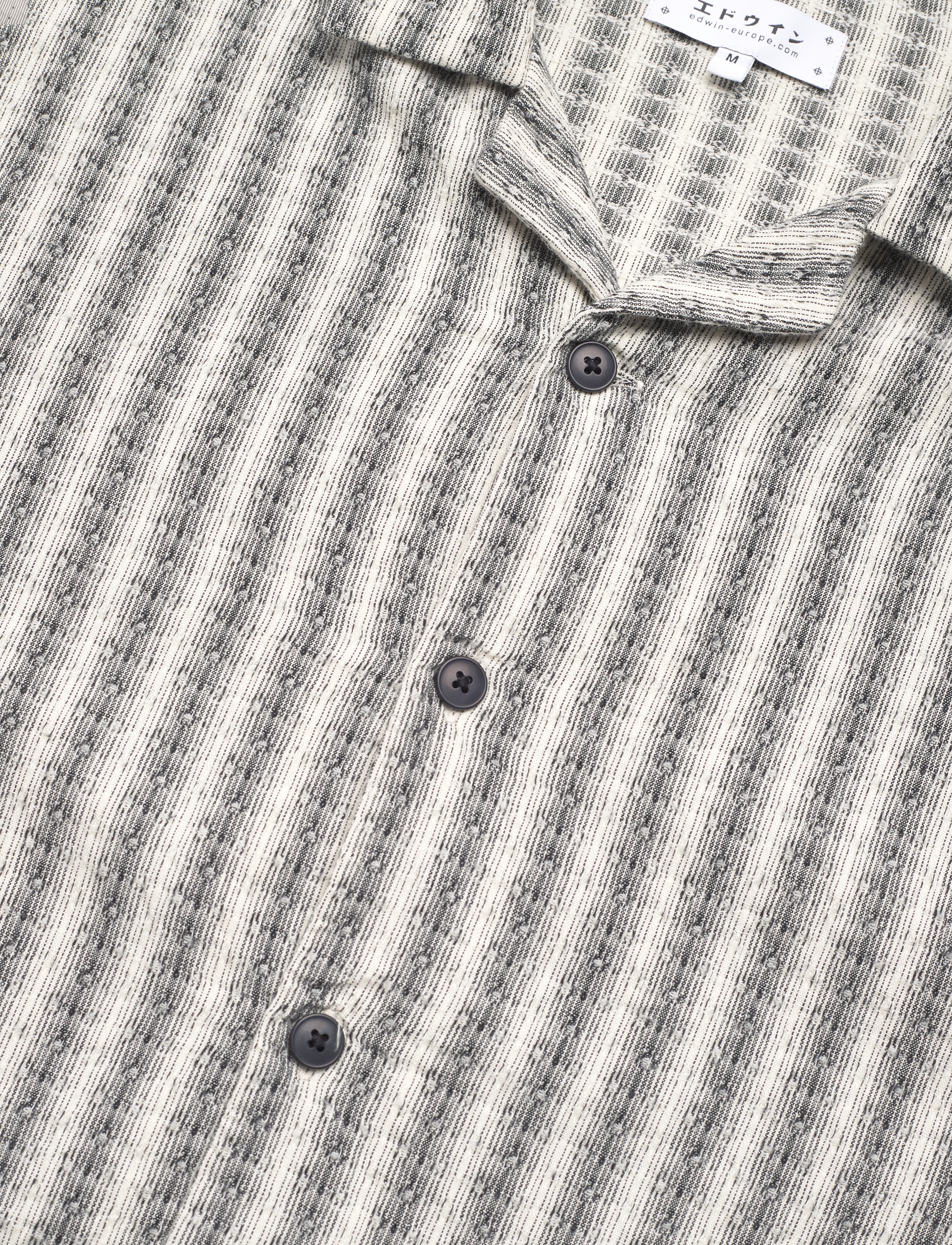 Edwin - Saga Shirt Ss - Black / White - kortärmade skjortor - black / white - 4