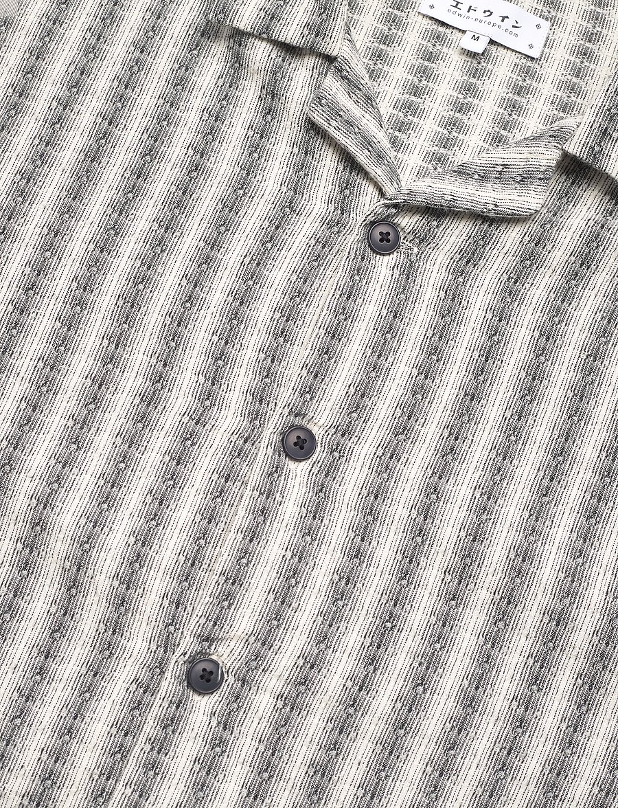 Edwin - Saga Shirt Ss - Black / White - kurzarmhemden - black / white - 4