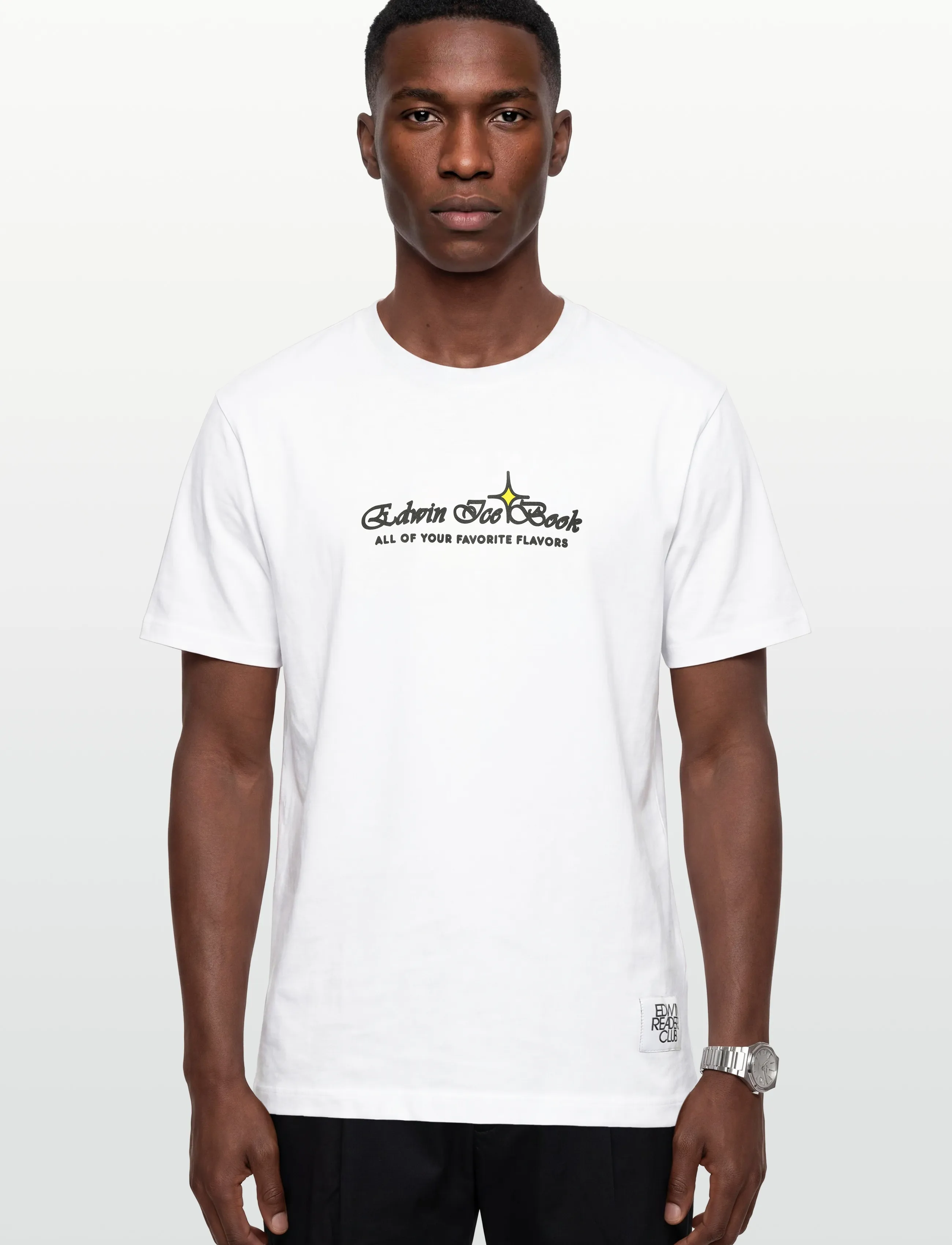 Edwin - Love In The Books T-Shirt - White - lyhythihaiset - white - 3