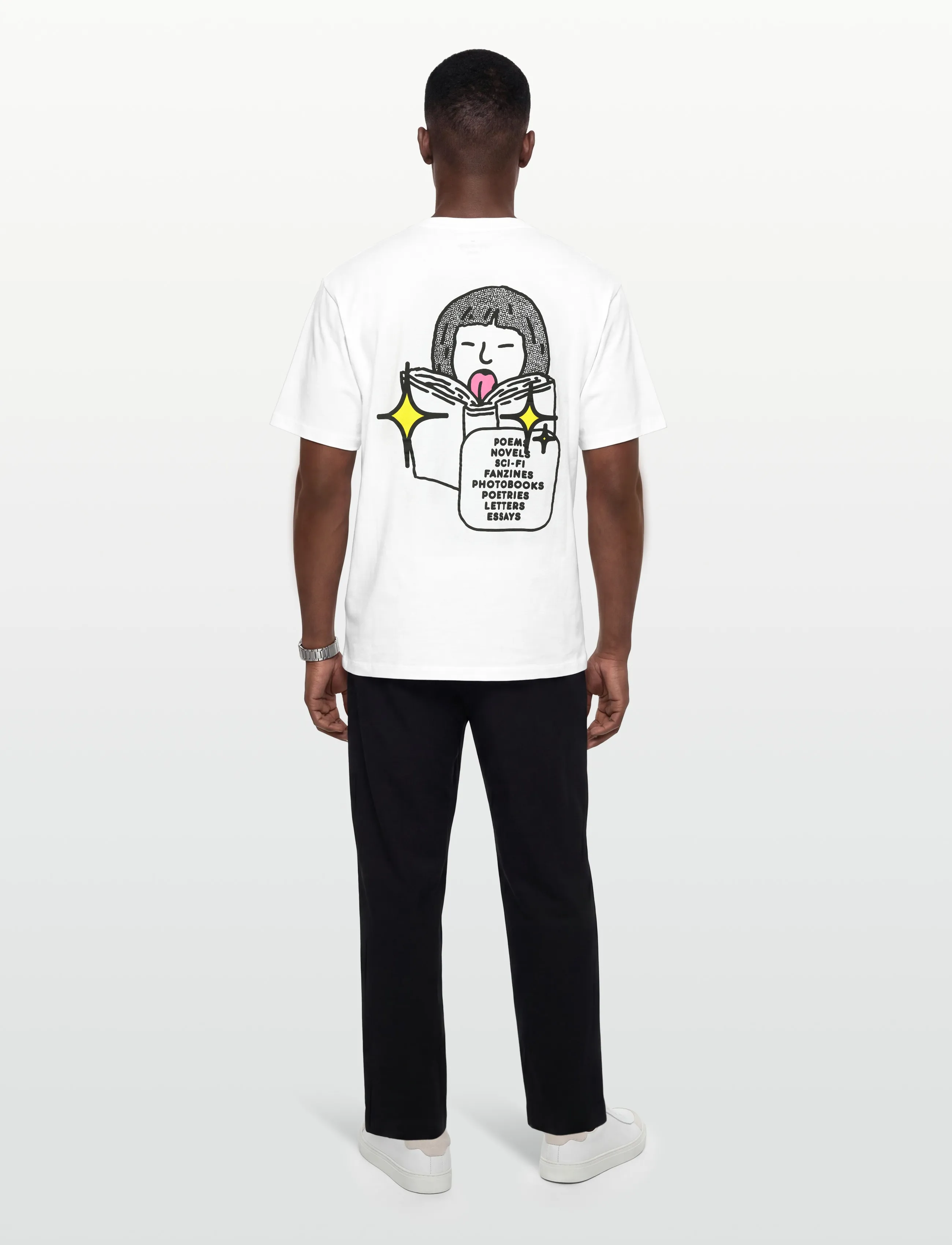 Edwin - Love In The Books T-Shirt - White - lyhythihaiset - white - 4