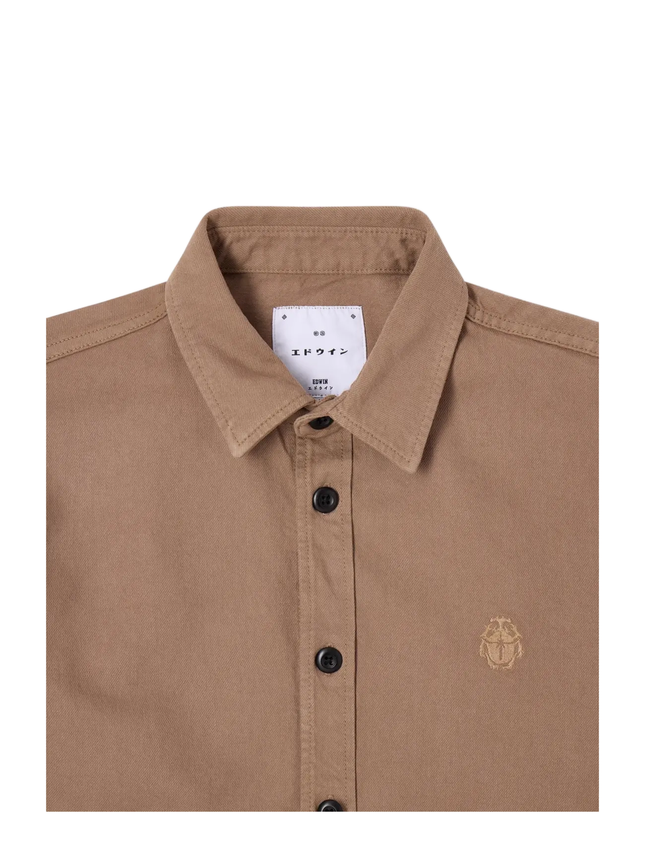 Edwin - Sebastian Shirt Ls - Shitake - shitake - 2