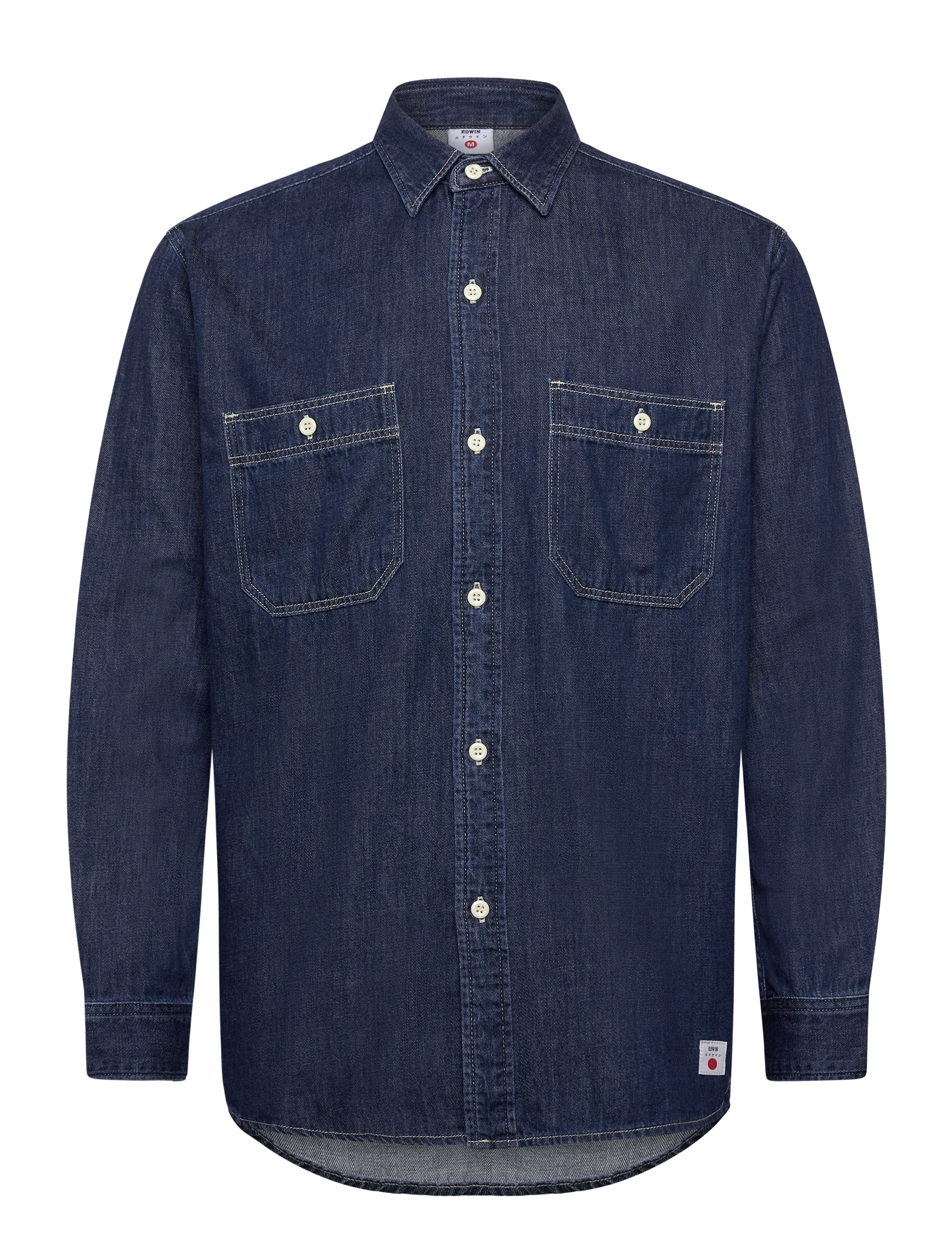 Edwin Work Shirt Ls-Blue - Dark Used - Winter deals - BLUE / blue