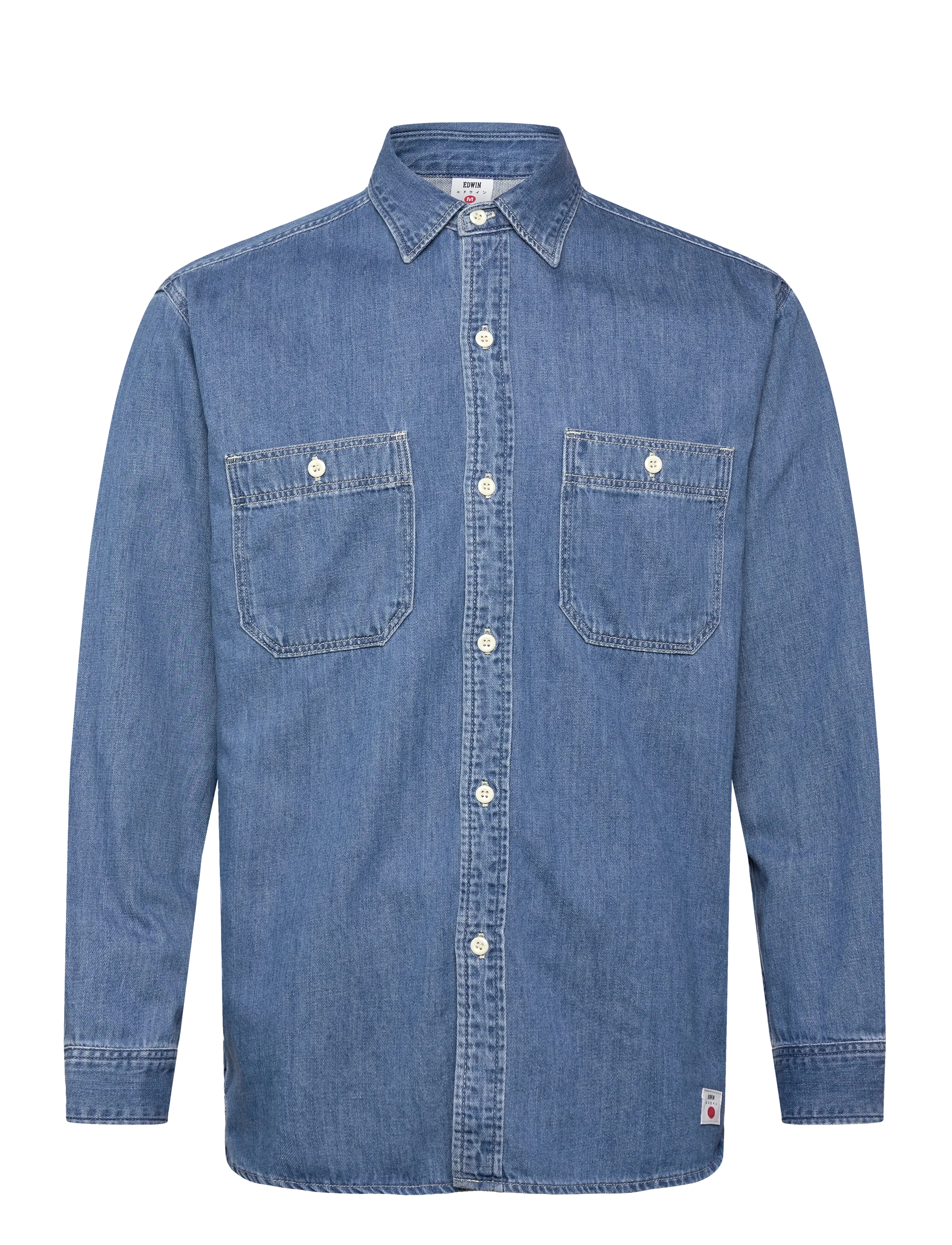 Edwin Work Shirt Ls-Blue - Light Used - Streetwear - BLUE / blue