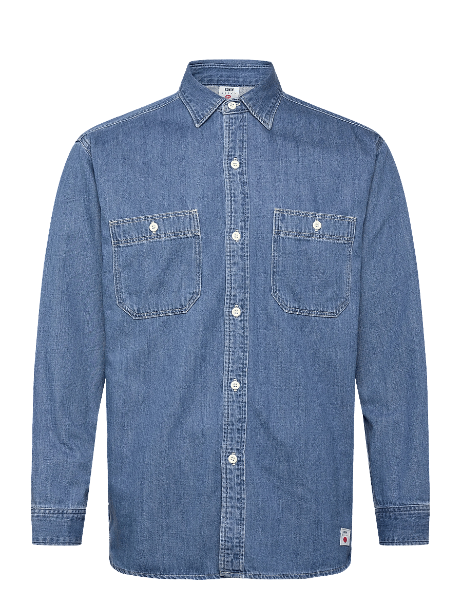 Edwin - Work Shirt Ls-Blue - Light Used - blue - 0