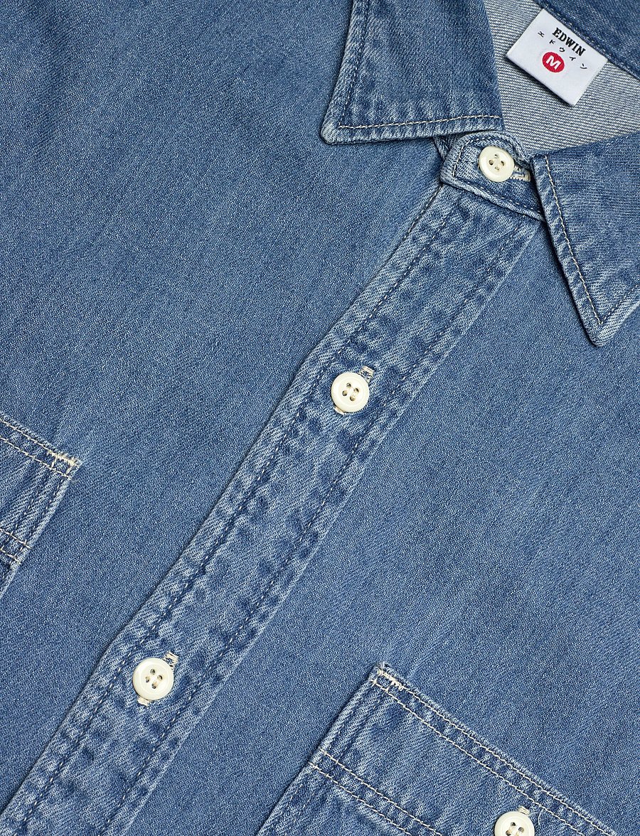 Edwin - Work Shirt Ls-Blue - Light Used - blue - 3