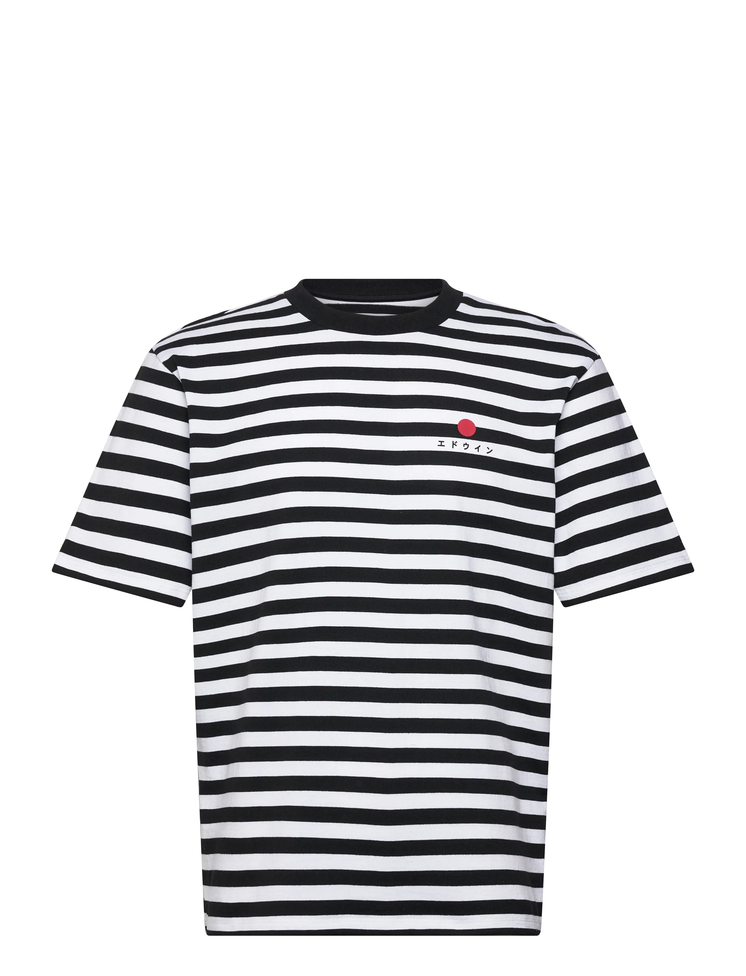 REGULAR STRIPED T-SHIR - BLACK/OFF WHITE