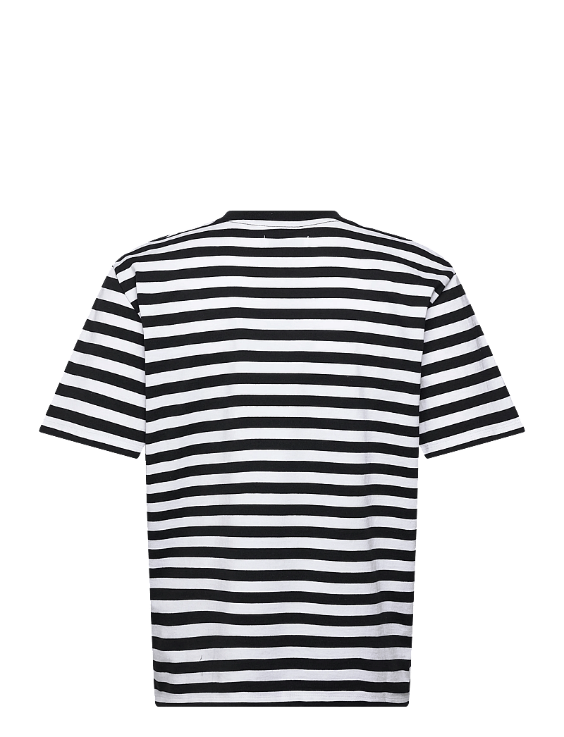 Edwin - REGULAR STRIPED T-SHIR - randiga skjortor - black/off white - 1