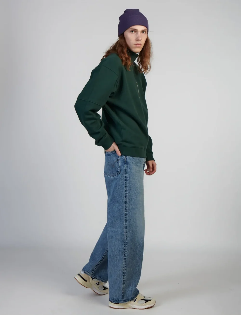 Edwin - KOJI HALF ZIP SWEAT - half zip-trøjer - green gables - 0