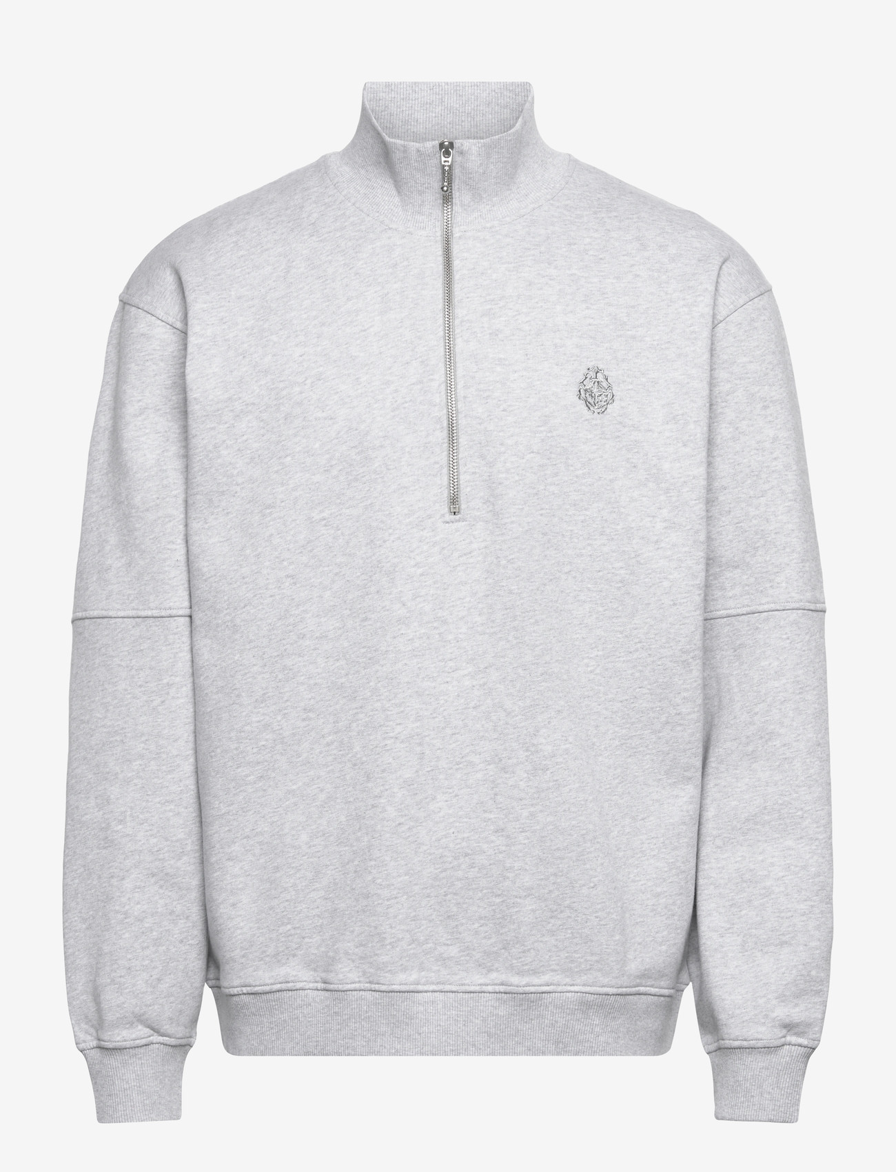 Edwin - KOJI HALF ZIP SWEAT-GREY MARL - pullover mit halbem reißverschluss - grey marl - 0