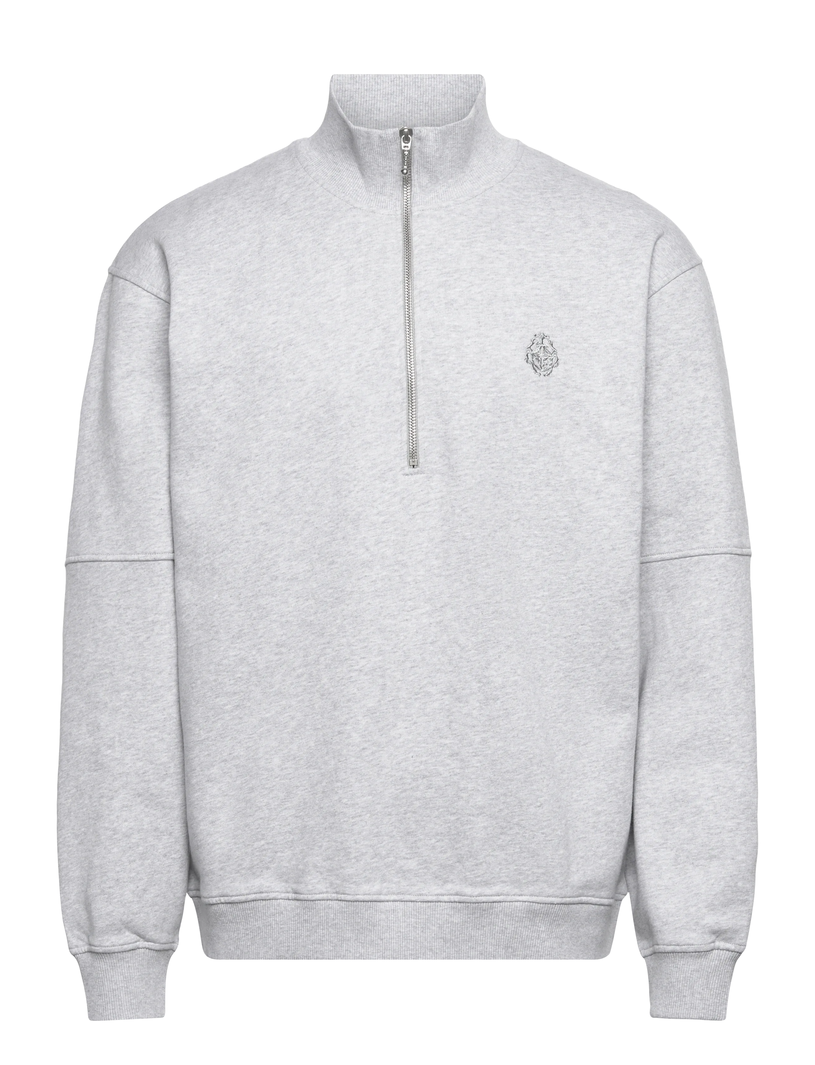 Edwin KOJI HALF ZIP SWEAT-GREY MARL - Kleidung - GREY MARL / grey