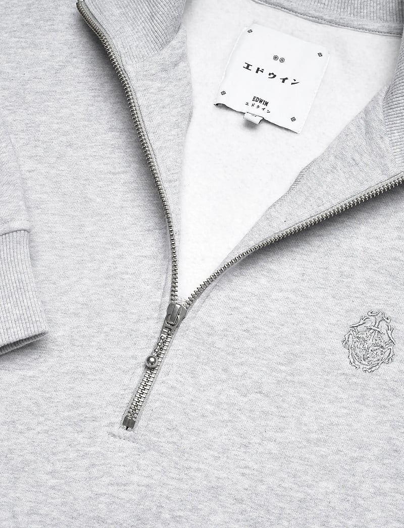 Edwin - KOJI HALF ZIP SWEAT-GREY MARL - pullover mit halbem reißverschluss - grey marl - 2