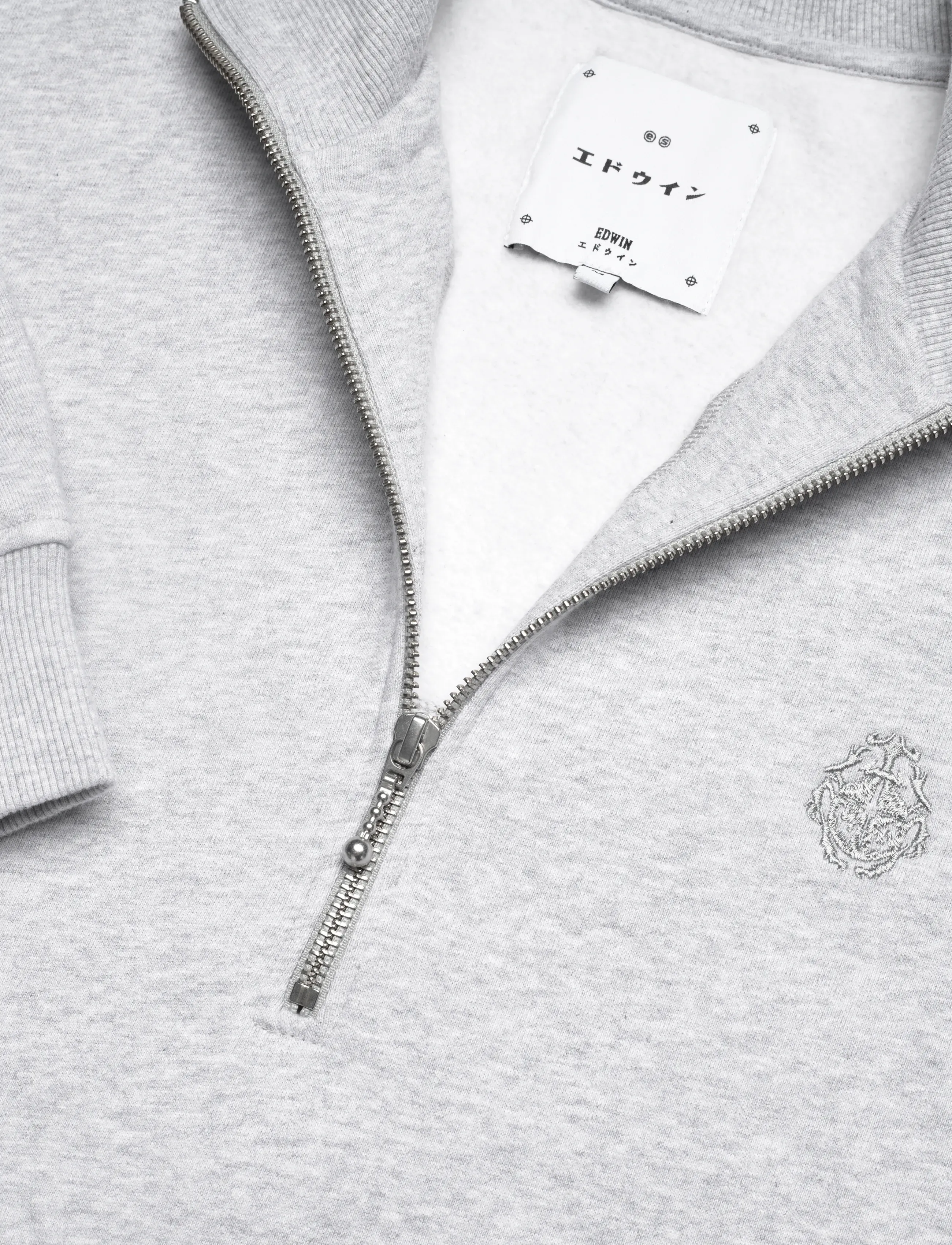 Edwin - KOJI HALF ZIP SWEAT-GREY MARL - grey marl - 2