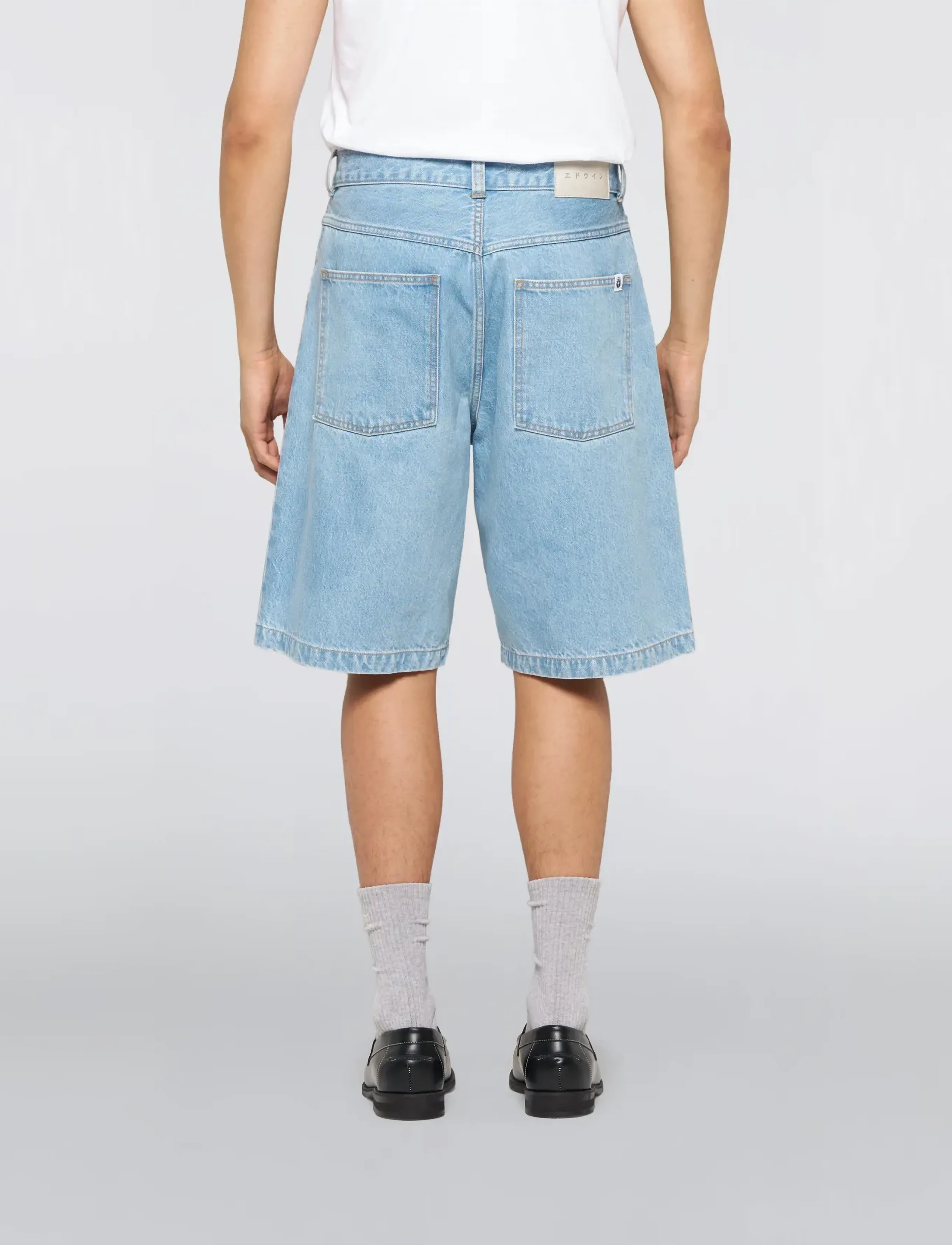 Edwin Worker Short-Blue - Heavy Bleach Wash, 33, Blue, Shorts > Denim Shorts, Herre