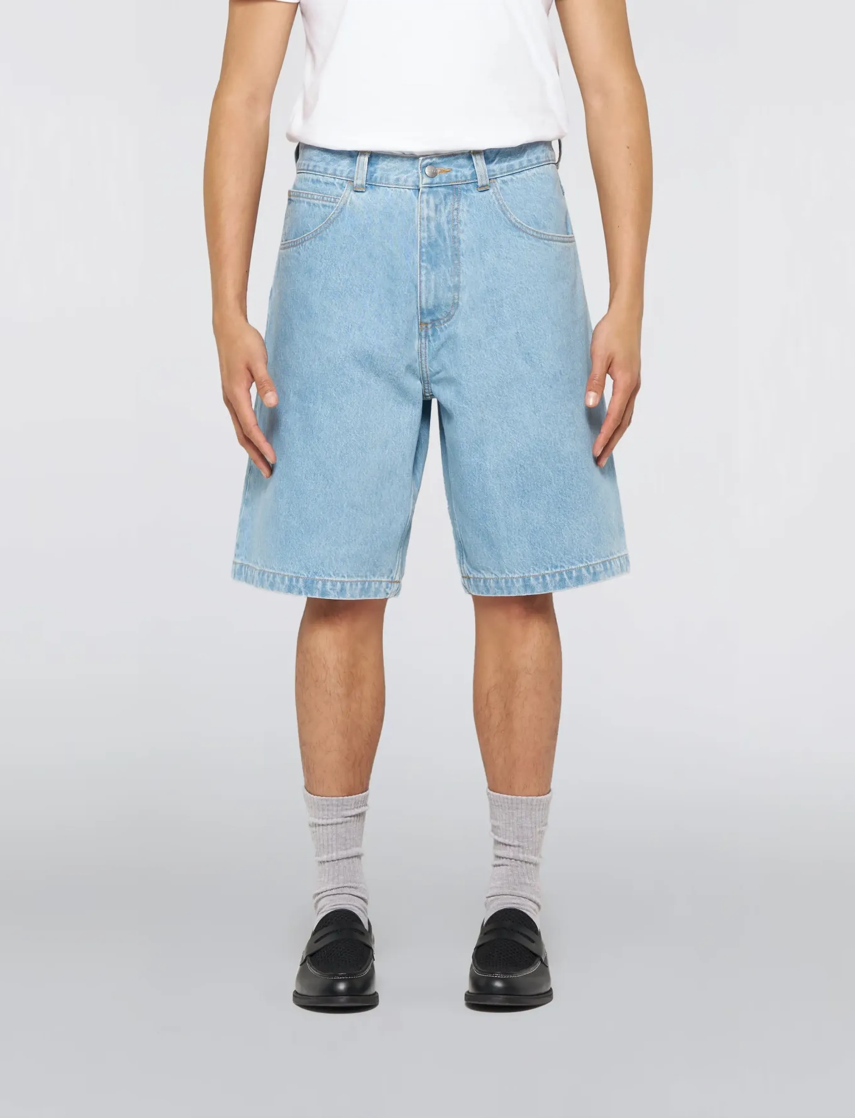 Edwin - Worker Short-Blue - Heavy Bleach Wash - farkkushortsit - blue - 4