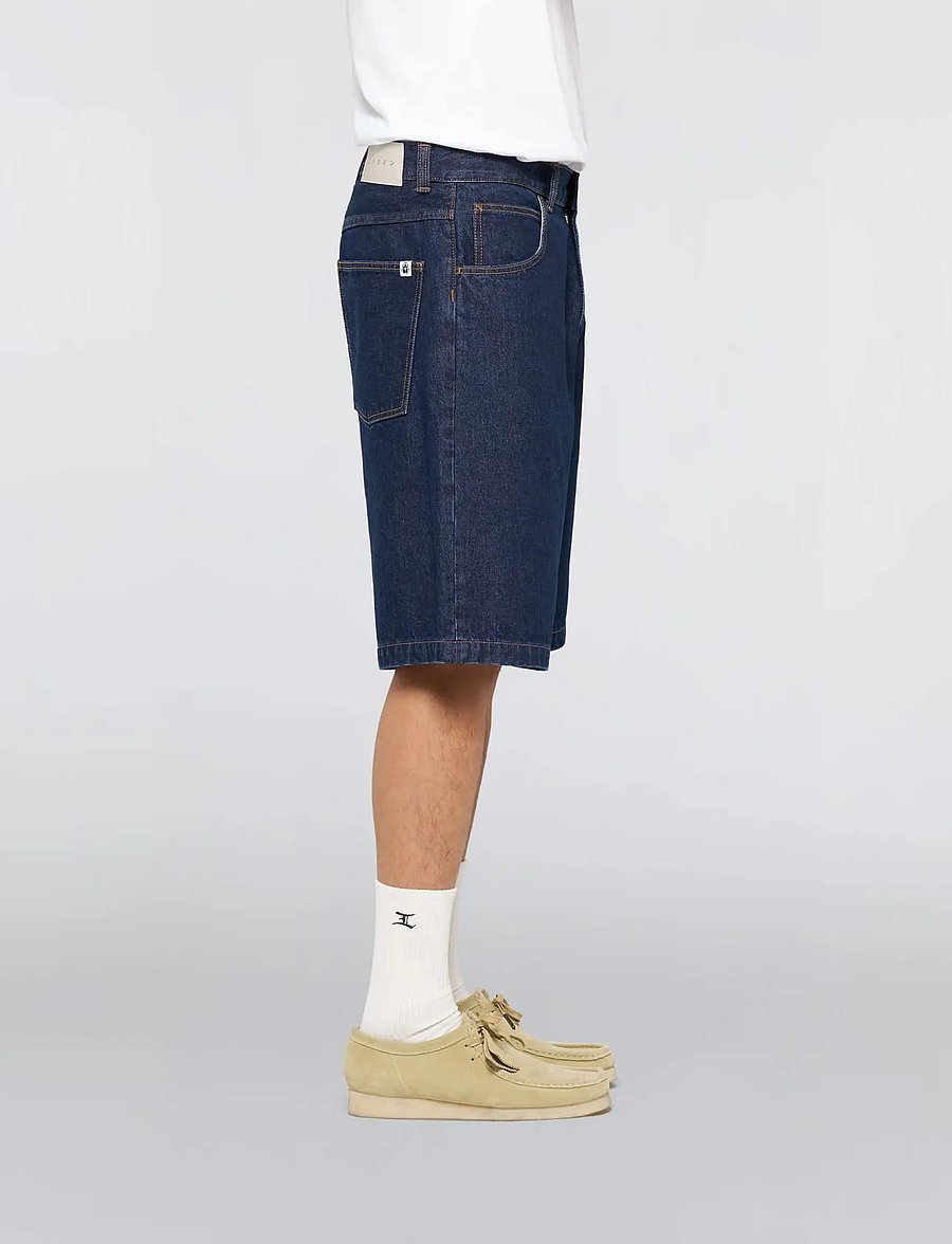 Edwin - Worker Short-Blue - Mid Marble Wash - džinsiniai šortai - blue - 0