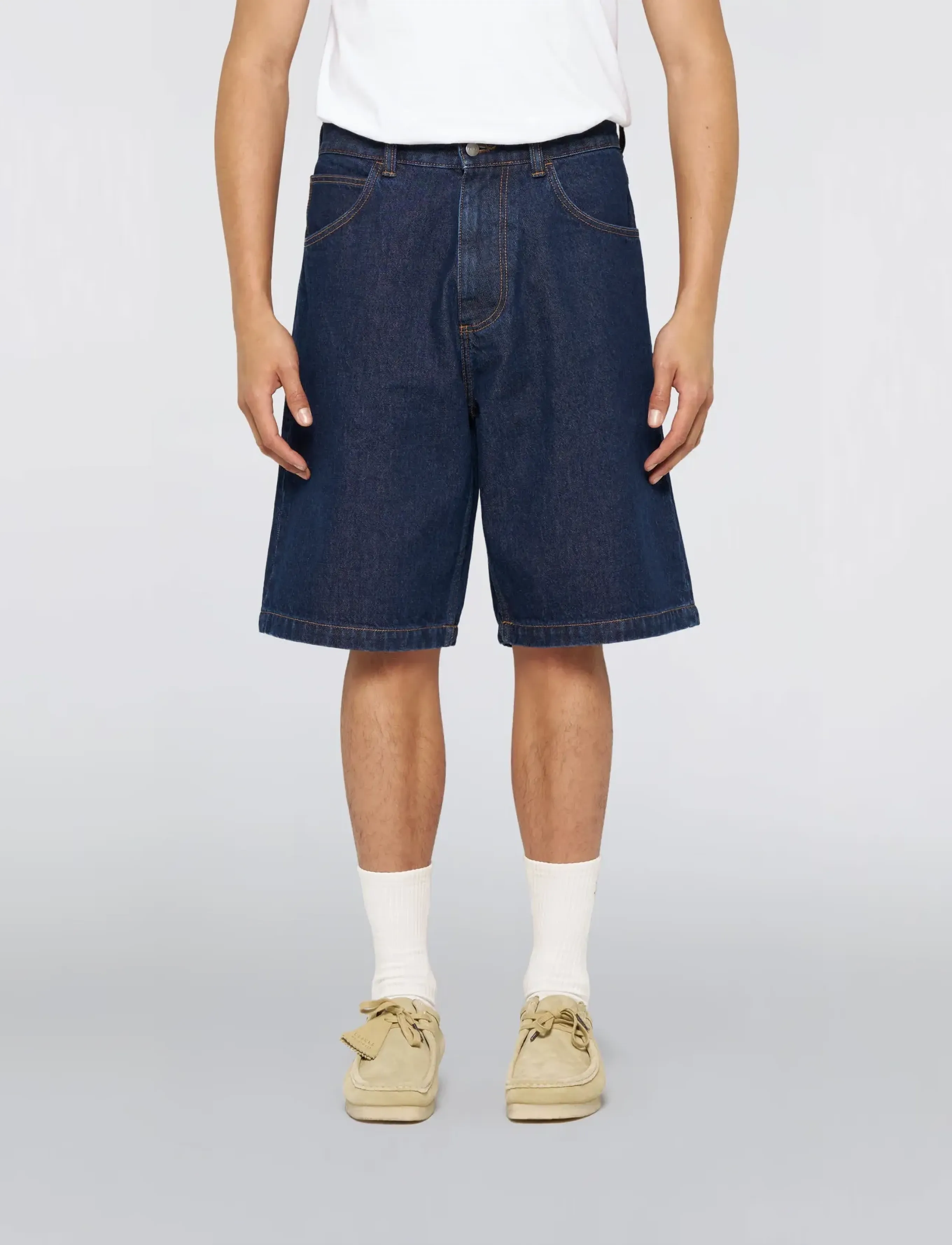 Edwin - Worker Short-Blue - Mid Marble Wash - denim shorts - blue - 3