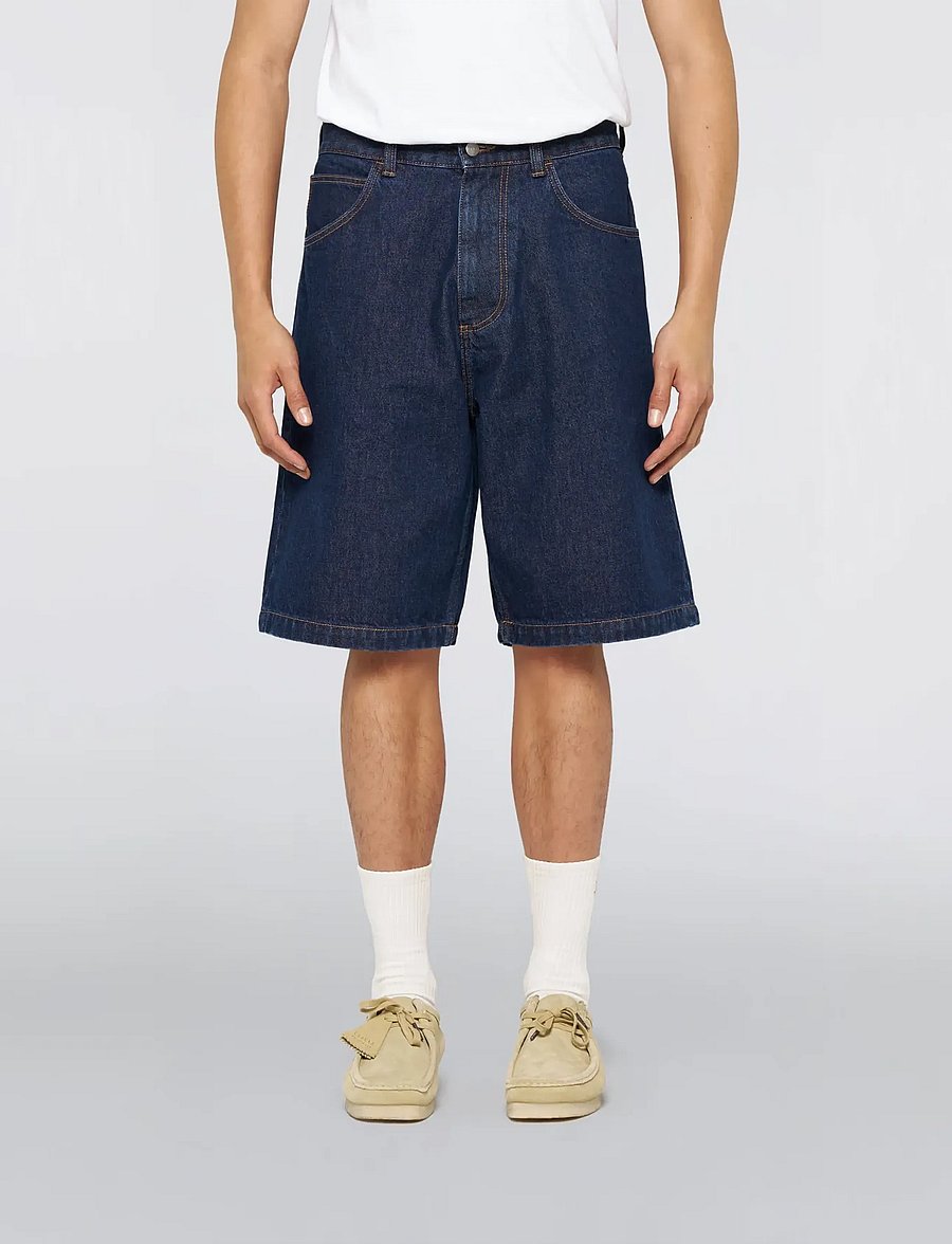 Edwin - Worker Short-Blue - Mid Marble Wash - džinsiniai šortai - blue - 3