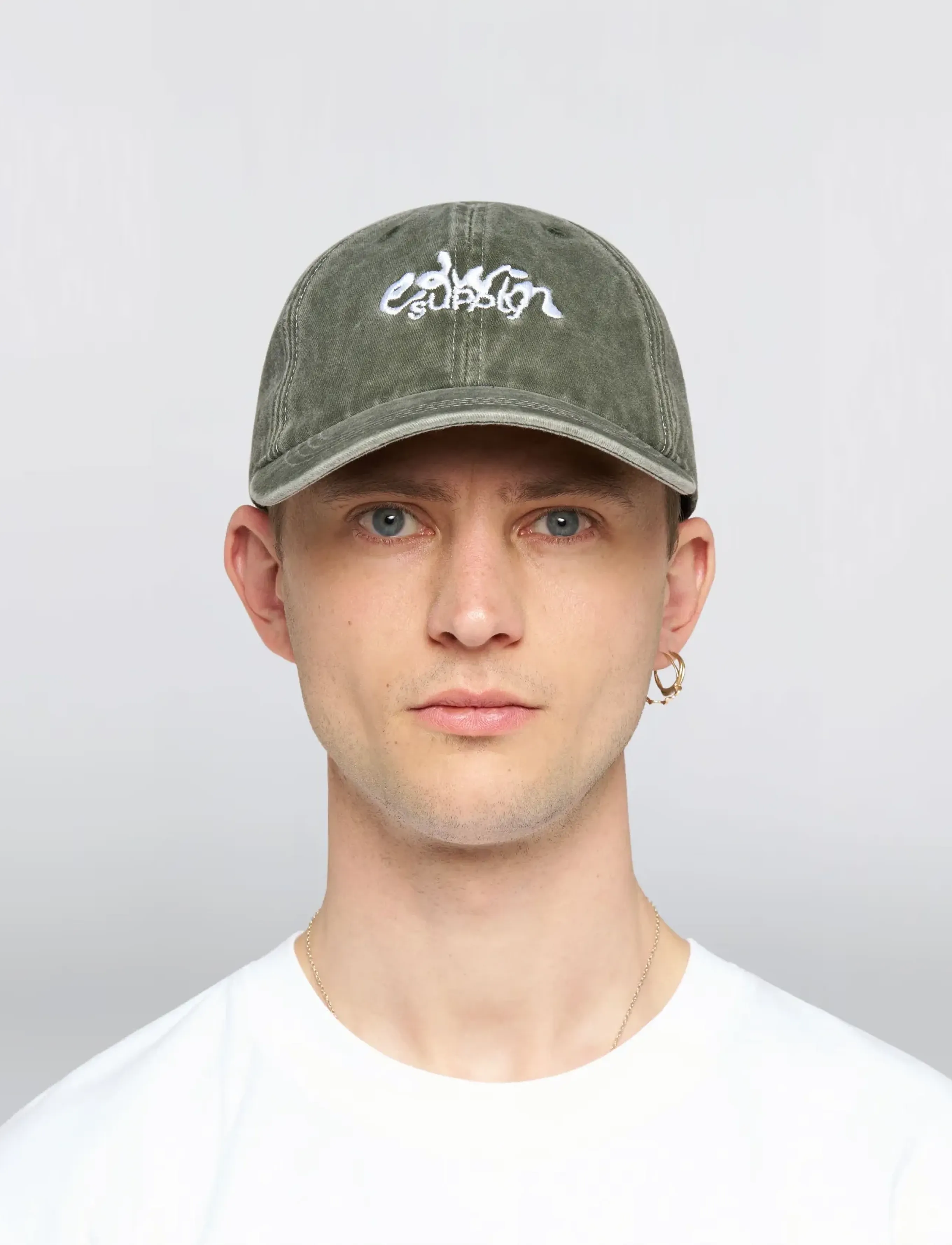 Edwin Soft Washed 6 Panel Cap Black, Mænd, Blødt Vasket 6 Panel Kasket, Kakigrøn, Str: ONE SIZE
