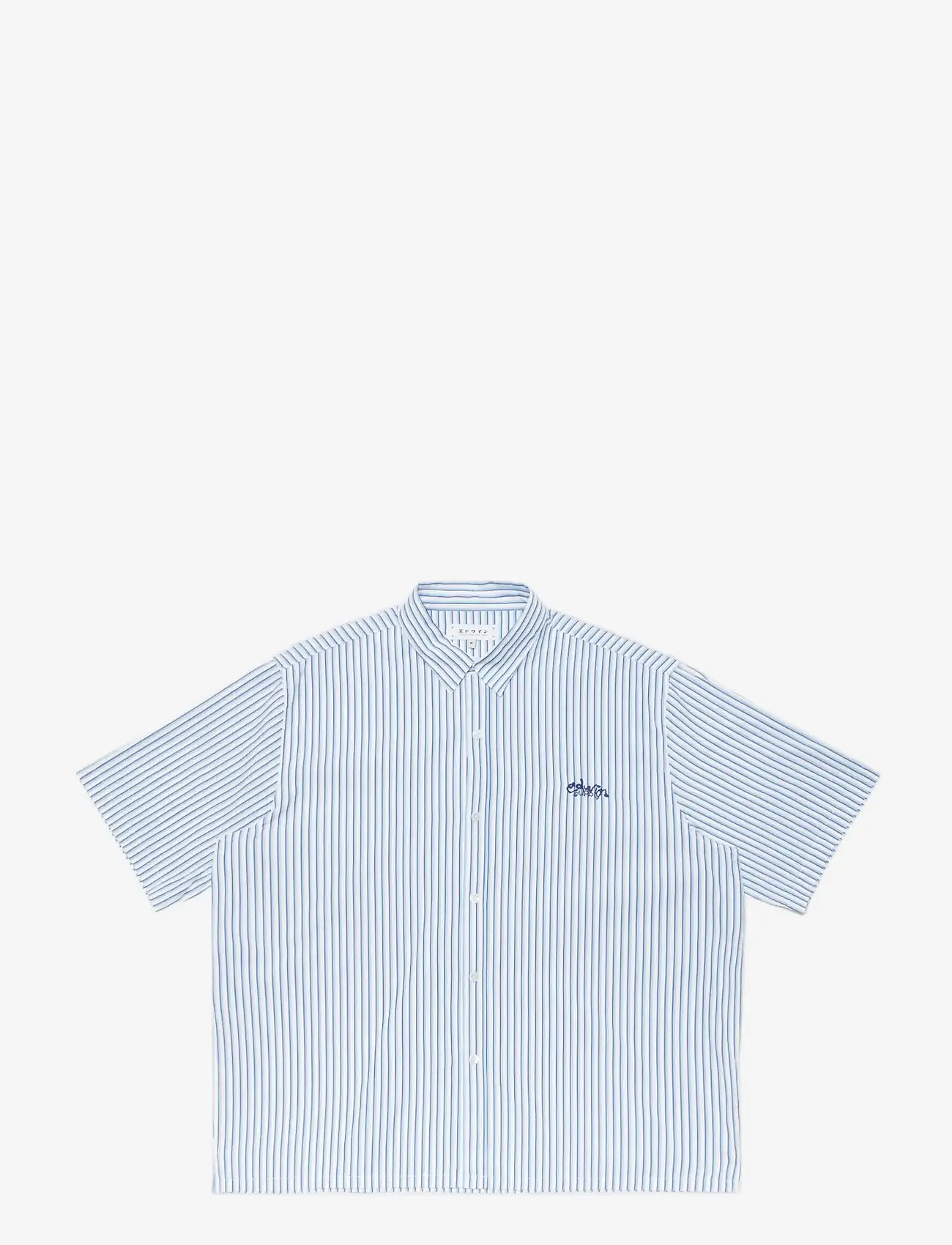 Edwin - Toledo Shirt Ss-White/Blue - basic shirts - white - 1