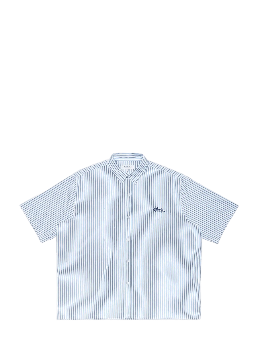 Edwin - Toledo Shirt Ss-White/Blue - basic-hemden - white - 1