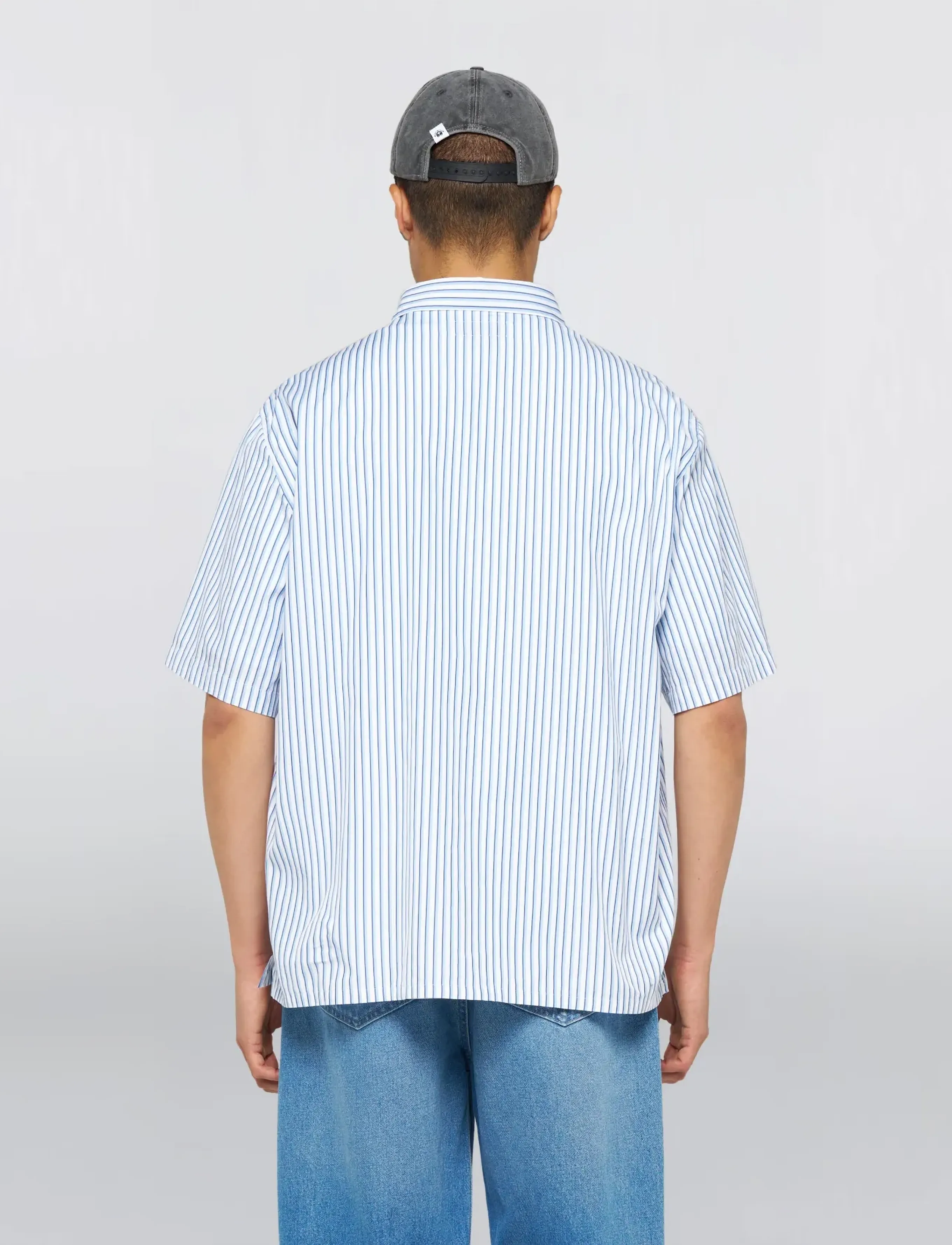 Edwin - Toledo Shirt Ss-White/Blue - basic shirts - white - 3