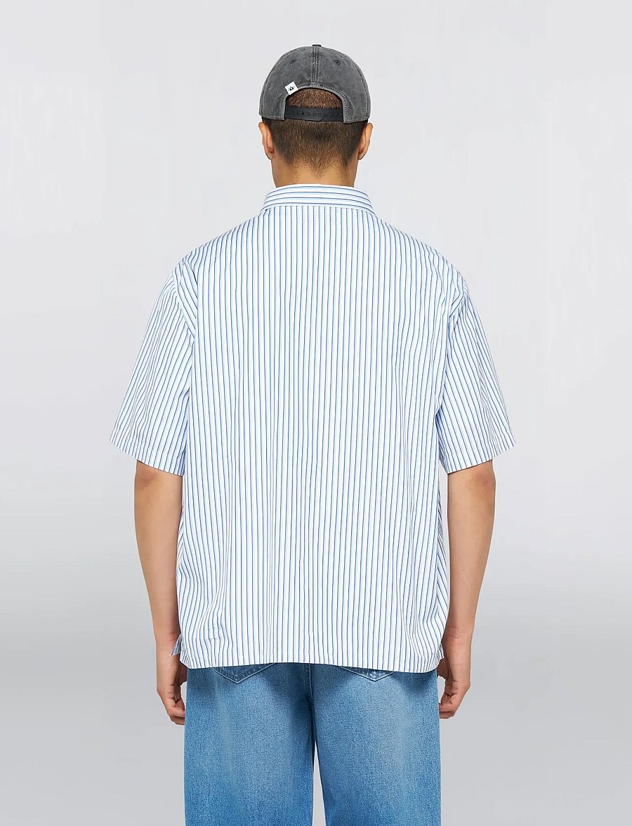 Edwin - Toledo Shirt Ss-White/Blue - basic-hemden - white - 3