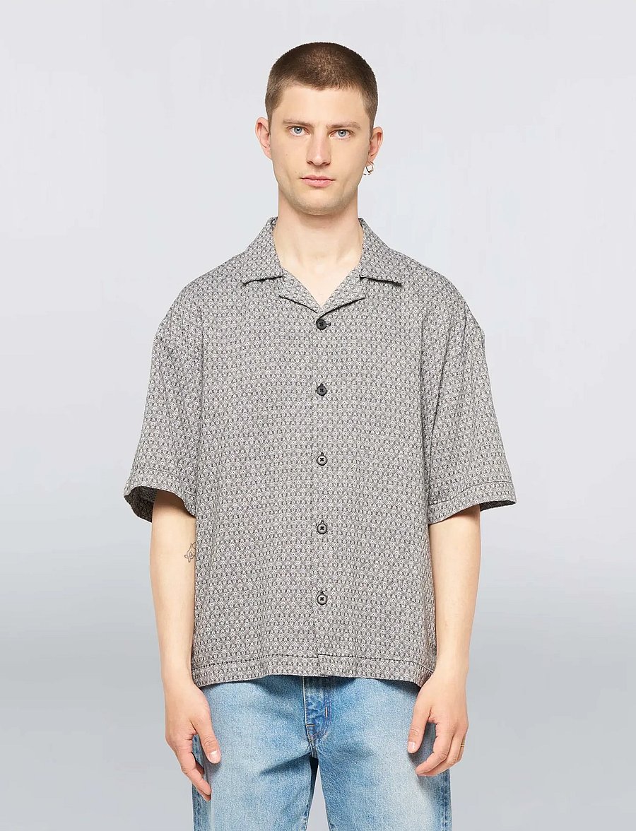 Edwin - Saga Shirt Ss-Black/White - basic-hemden - black - 3