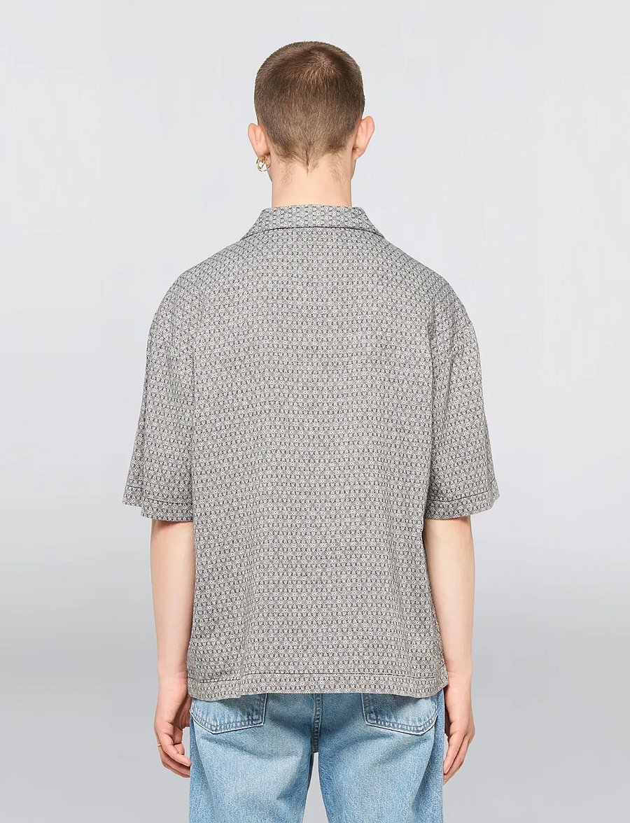 Edwin - Saga Shirt Ss-Black/White - basic-hemden - black - 4