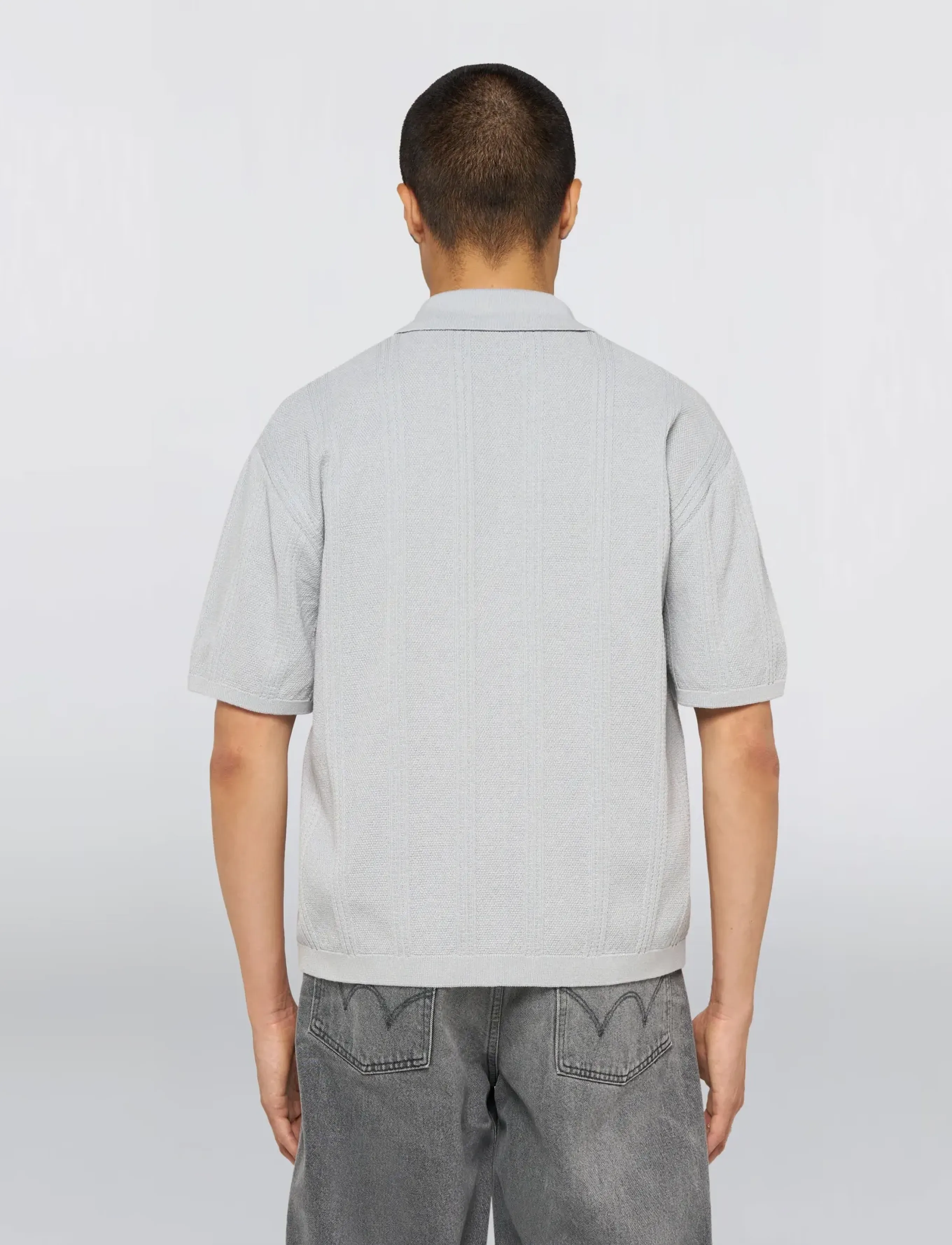 Edwin - Luis Buttoned Polo-Grey - polostrik - grey - 3