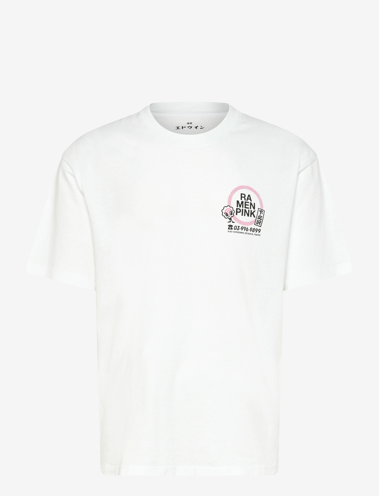 Edwin - Ramen Pink T-Shirt-White - kortermede t-skjorter - white - 1